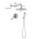 Elegant 10" Round Rain Shower Head And Handheld Set With Adjustable Tilt And Dual Modes