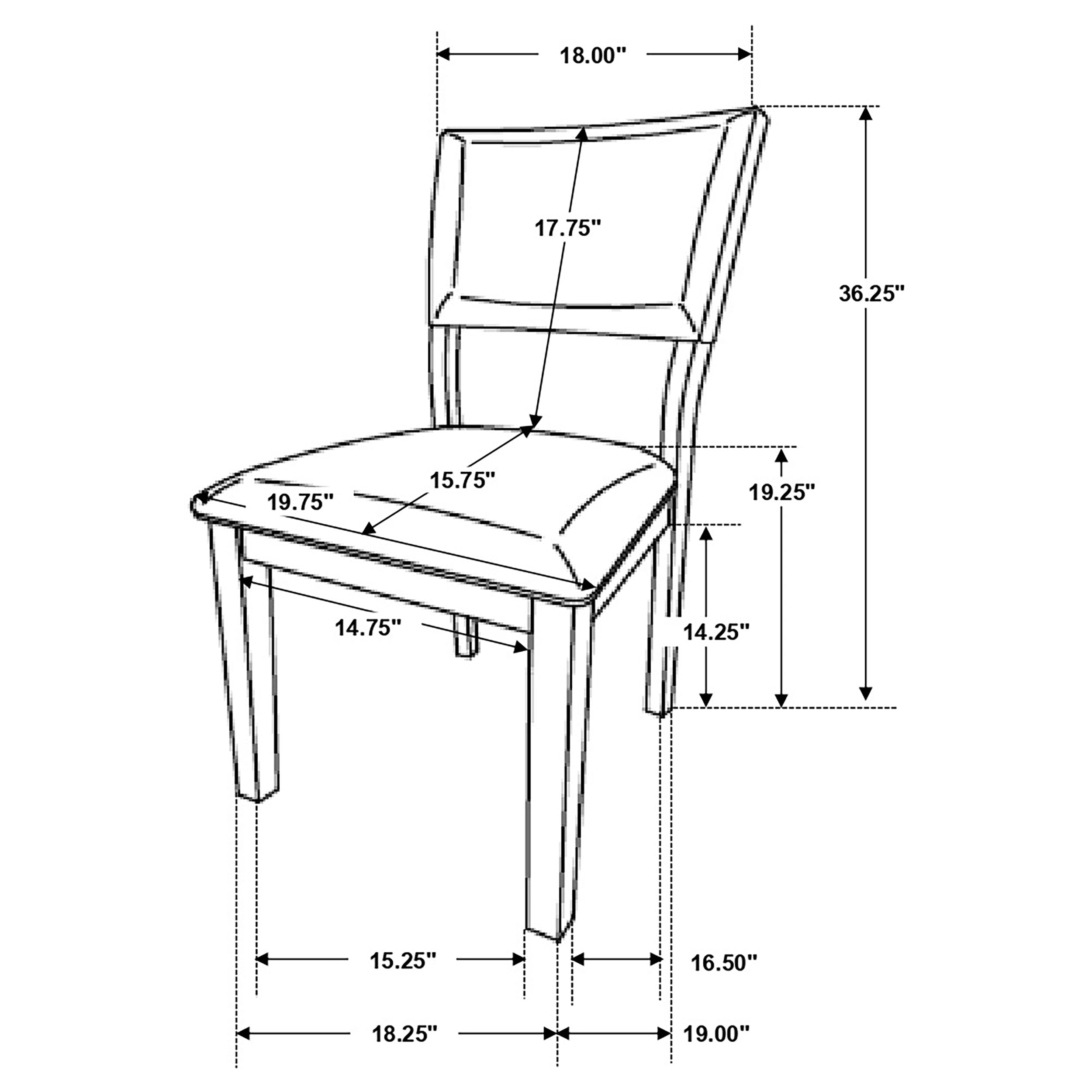 Sharon Fabric Upholstered Dining Side Chair Brown (Set of 2) — view 13