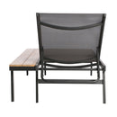 Waterloo - Chaise Lounge With Attached Wood Side Table (Set of 2) Adjustable Eucalyptus Wood And - Gray / Black