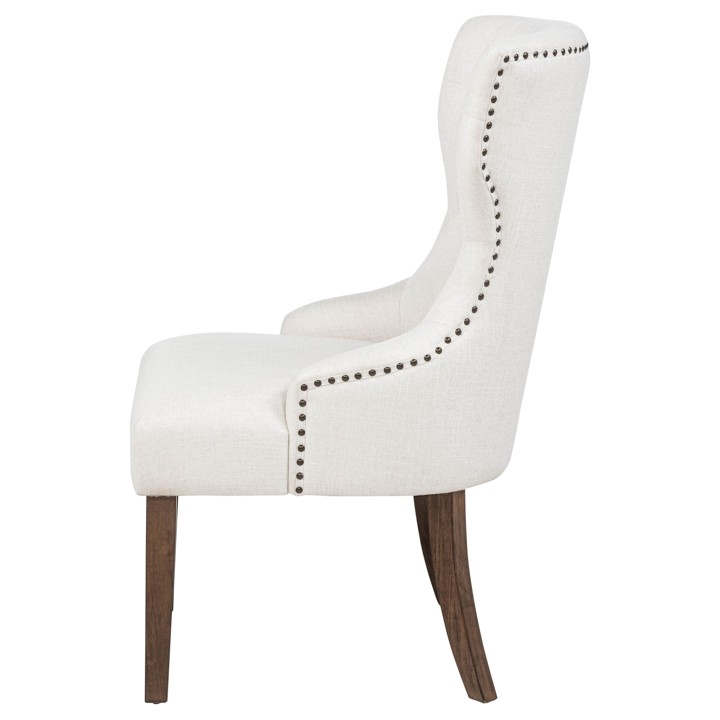 Baney Fabric Upholstered Dining Side Chair Cream and Dark Oak — view 5