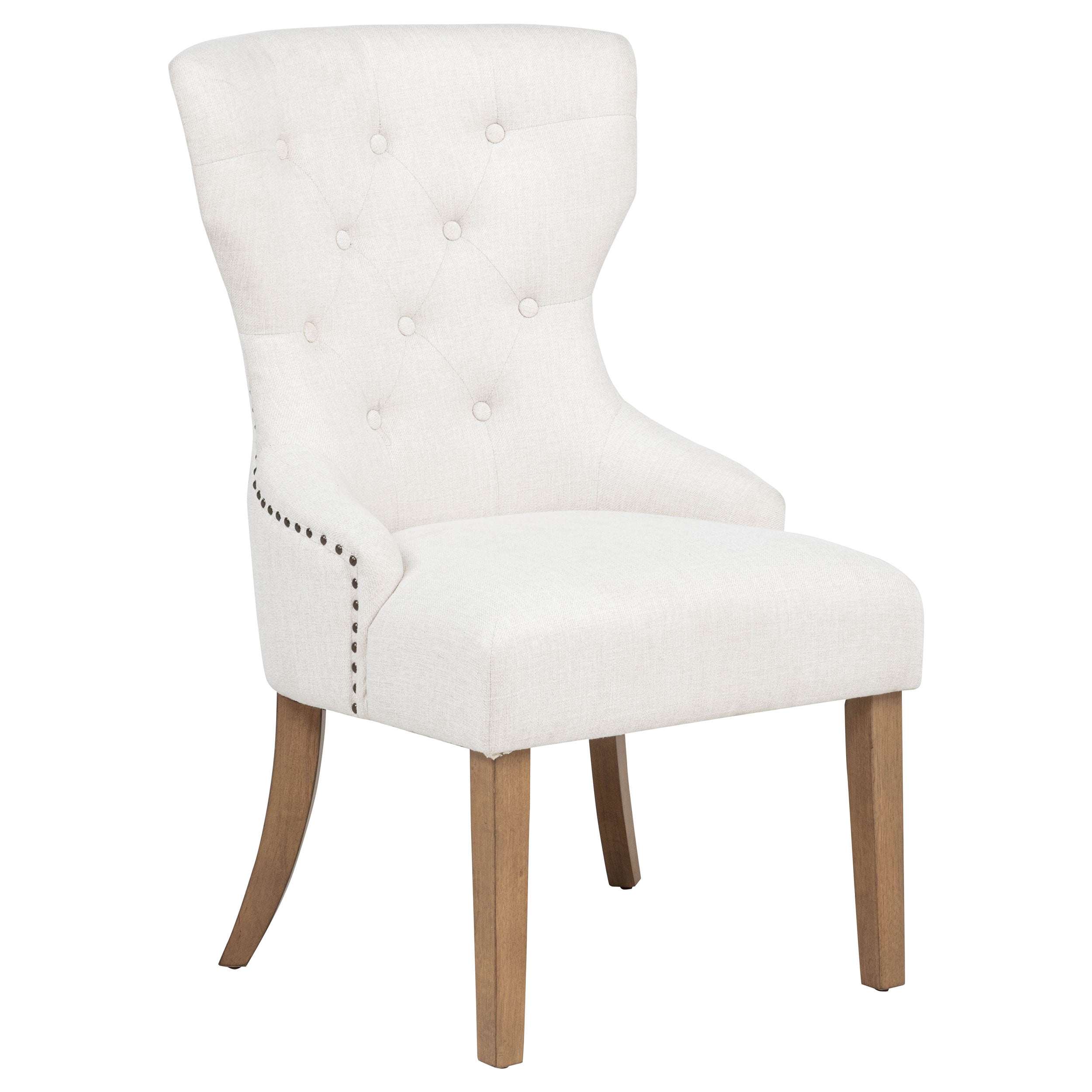 Baney Fabric Upholstered Dining Side Chair Beige and Rustic Grey — view 1