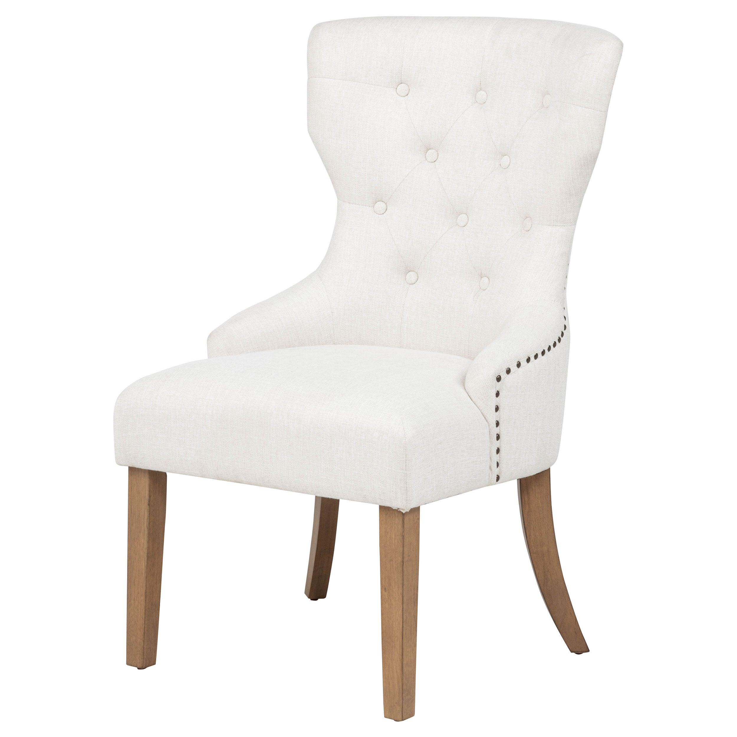 Baney Fabric Upholstered Dining Side Chair Beige and Rustic Grey — view 4