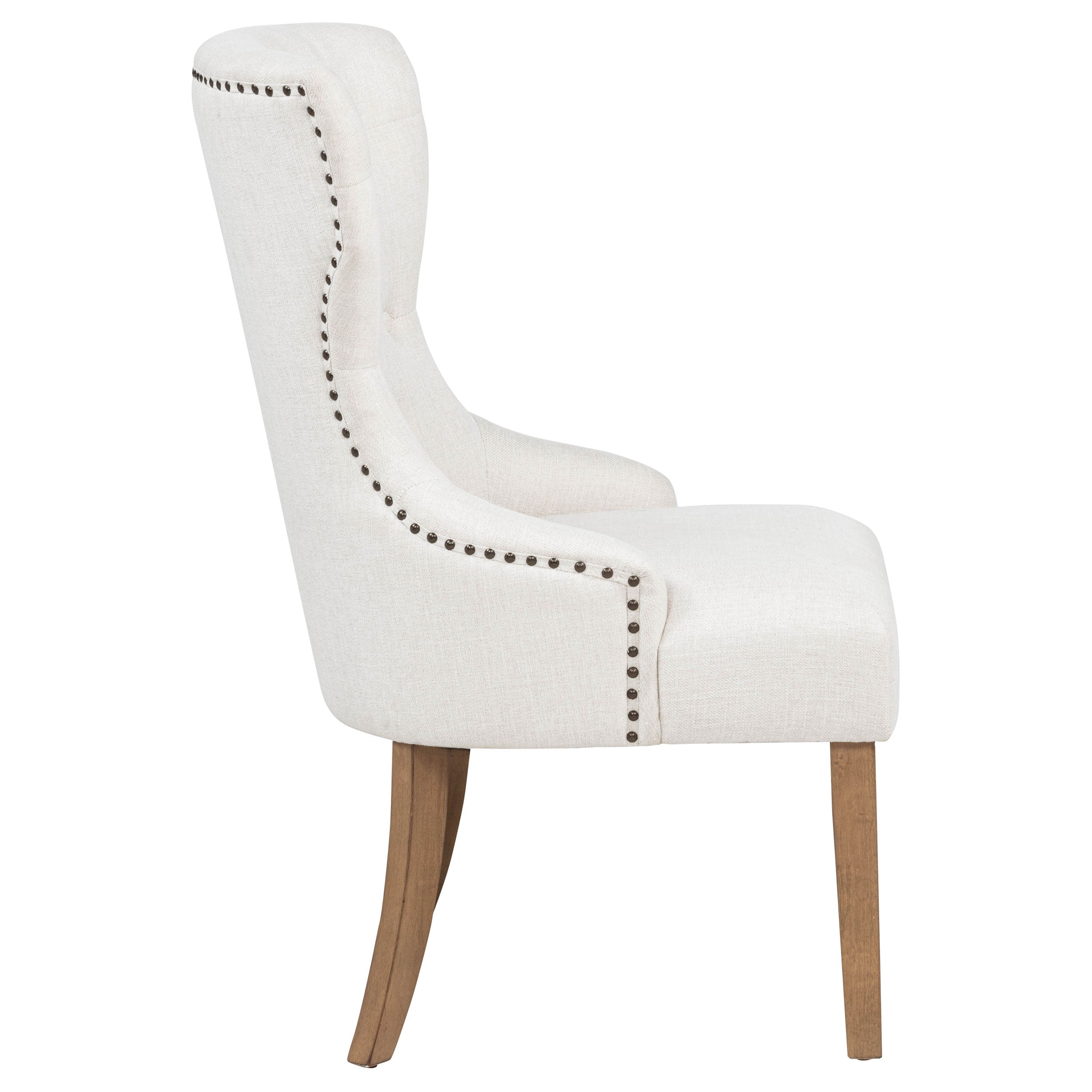 Baney Fabric Upholstered Dining Side Chair Beige and Rustic Grey — view 9