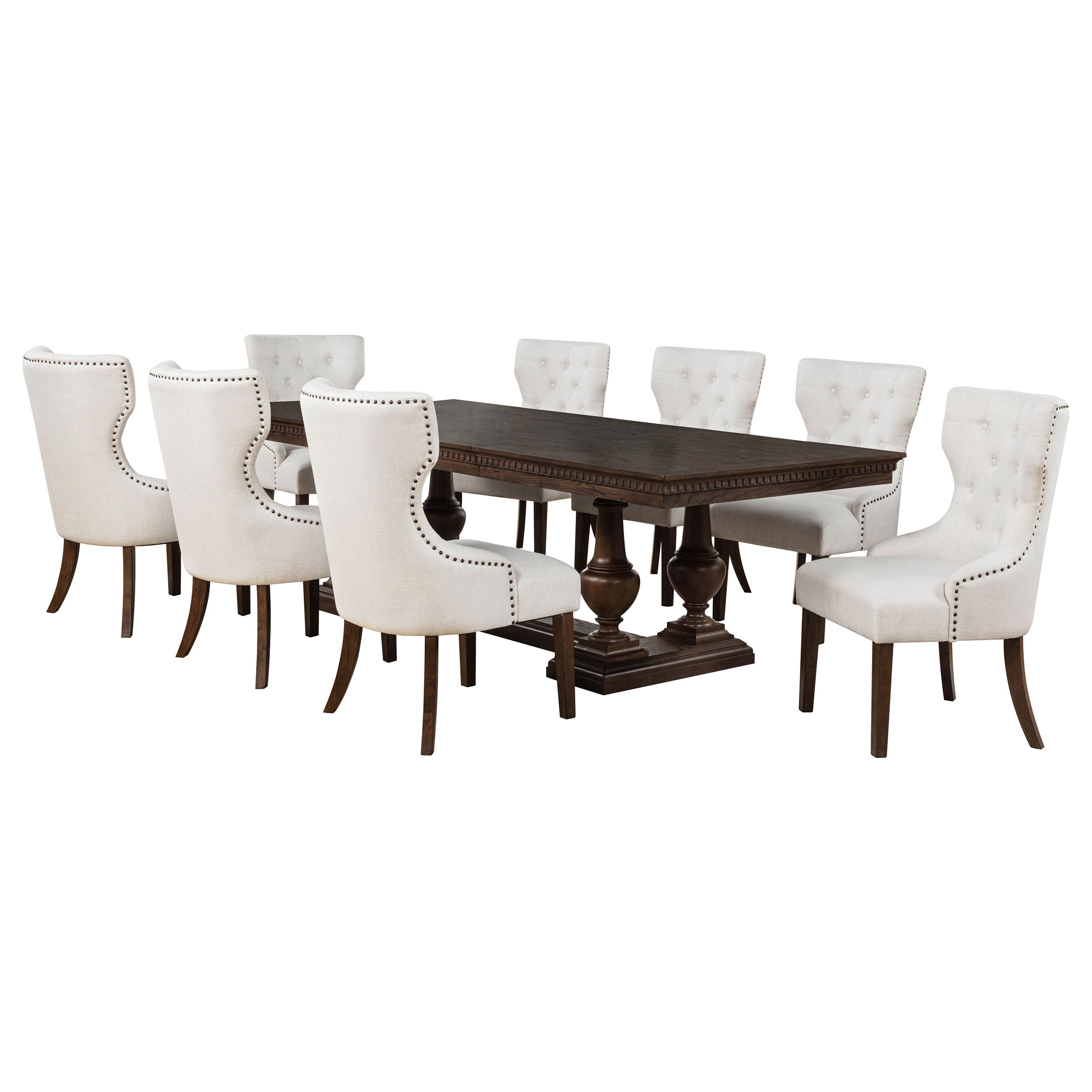 Ridgewell 9-piece Rectangular Trestle Dining Set Dark Oak — view 2