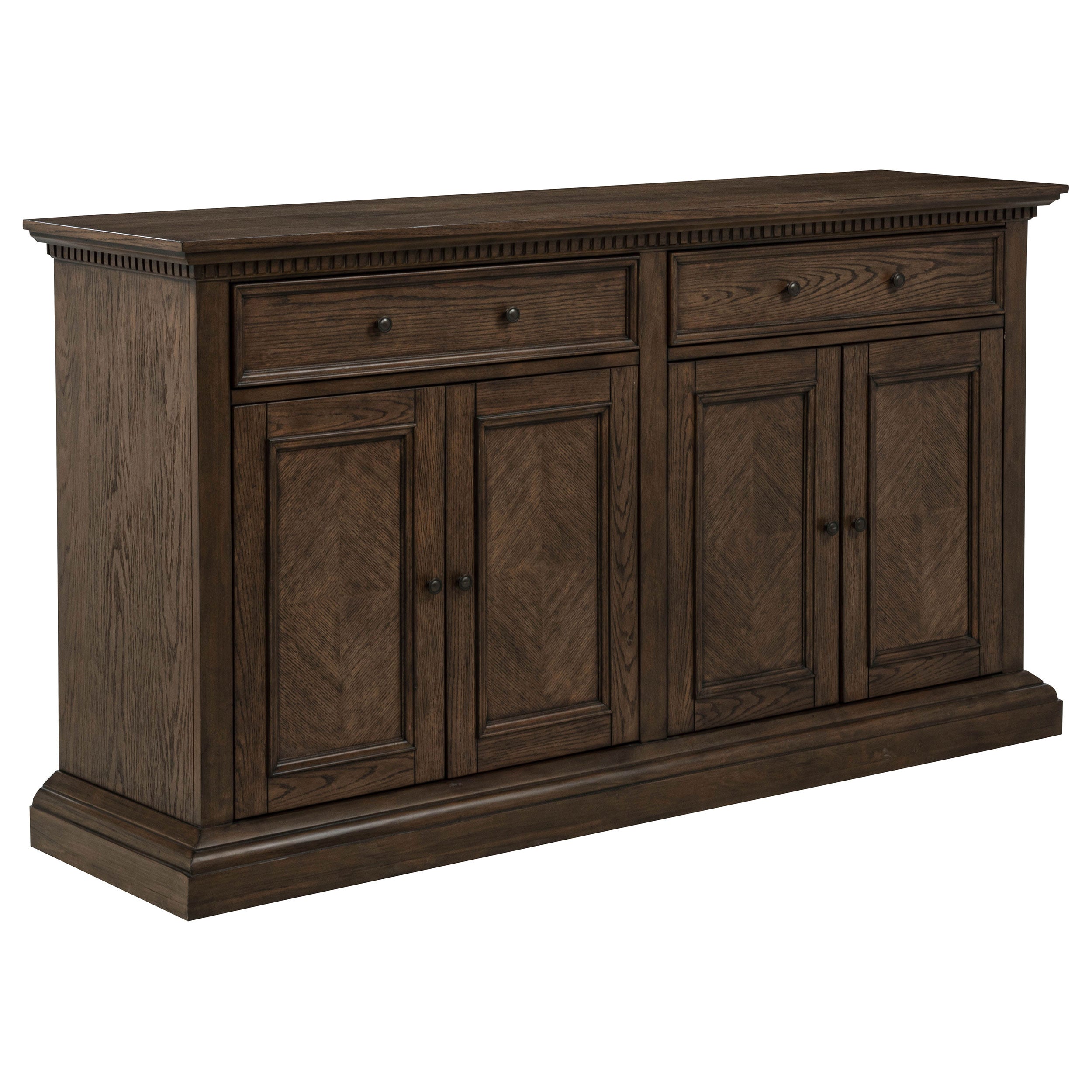 Ridgewell 2-drawer 4-door Dining Server Dark Oak — view 1