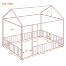 Metal Bed House Bed Frame With Fence
