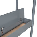 Full Size Teddy FleeceLoft Bed Wood Bed, Gray