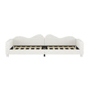 Upholstered Daybed, Sherpa Fabric Sofabed With Cloud-Shaped Backrest
