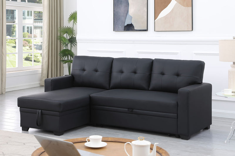 Upholstered Pull Out Sectional Sofa With Chaise