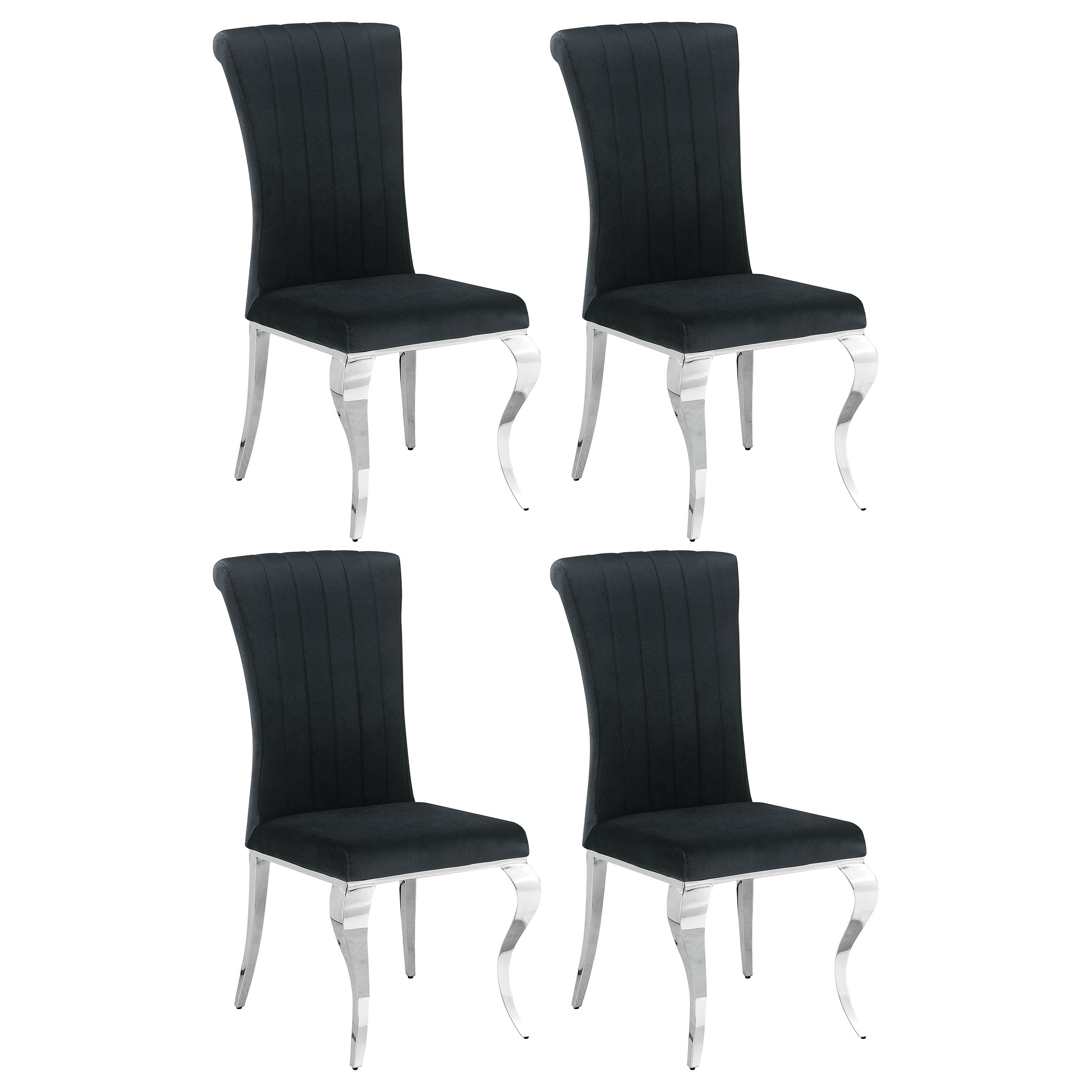 Betty Velvet Upholstered Dining Side Chair Black (Set of 4) — view 1