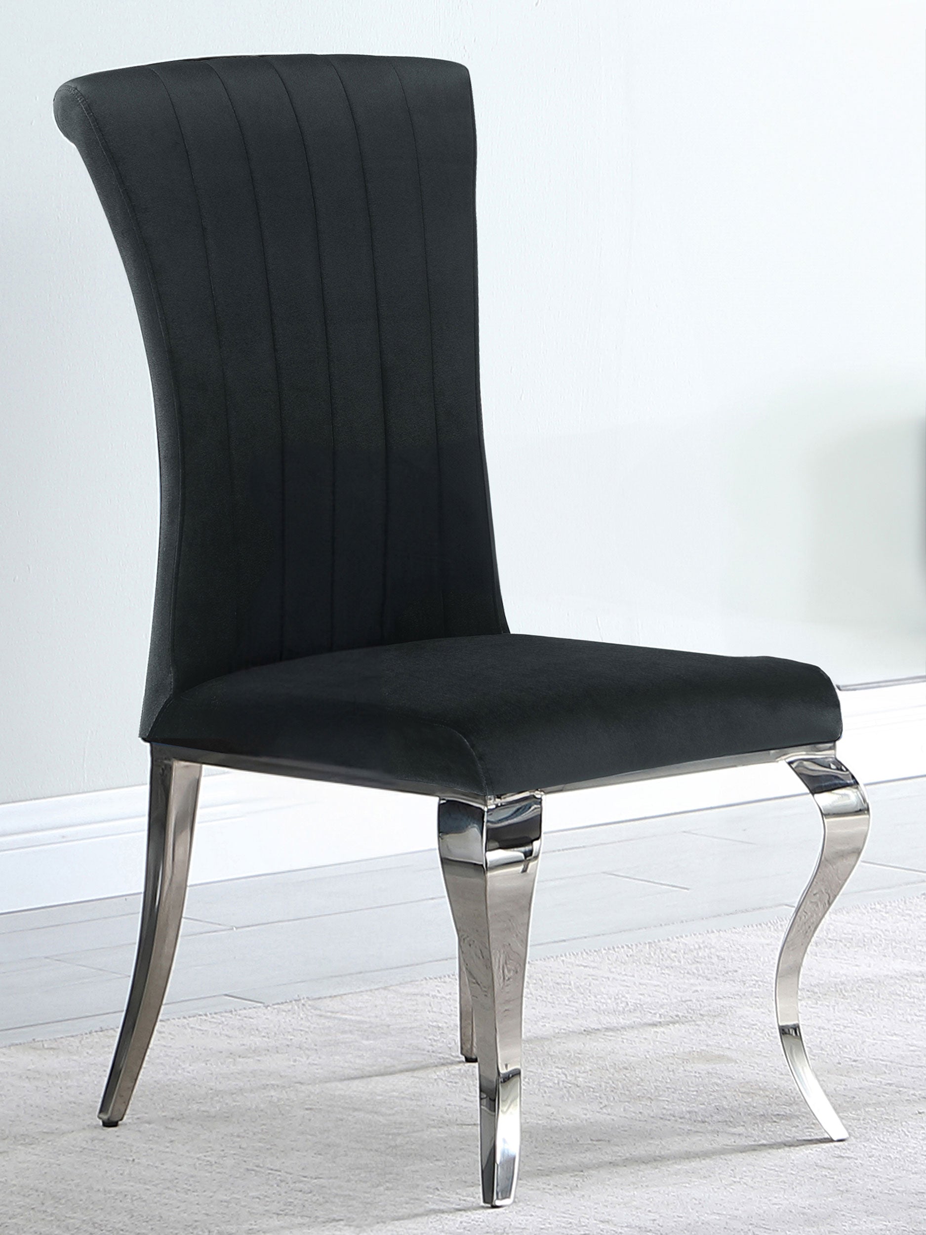 Betty Velvet Upholstered Dining Side Chair Black (Set of 4) — view 2