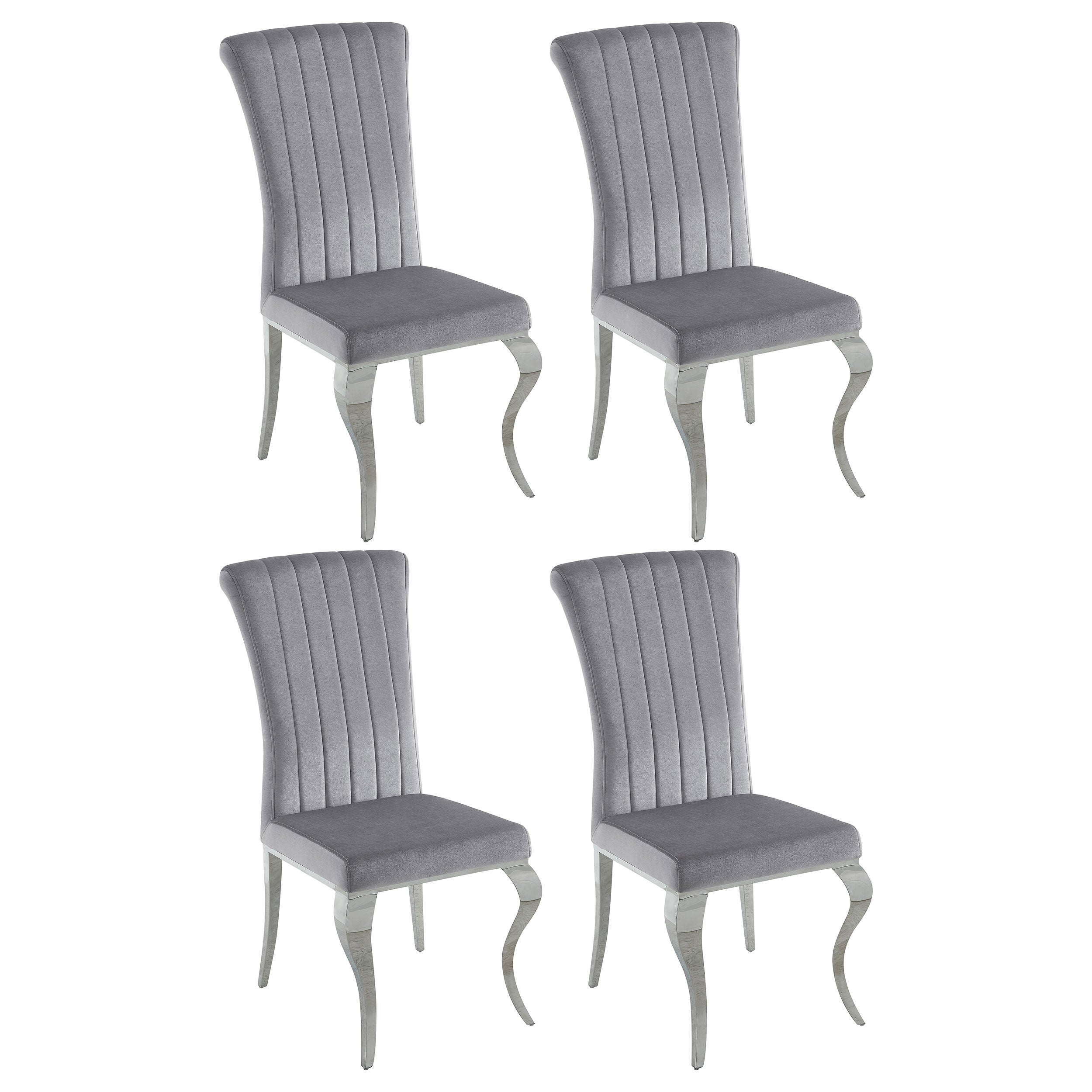 Betty Velvet Upholstered Dining Side Chair Grey (Set of 4) — view 1