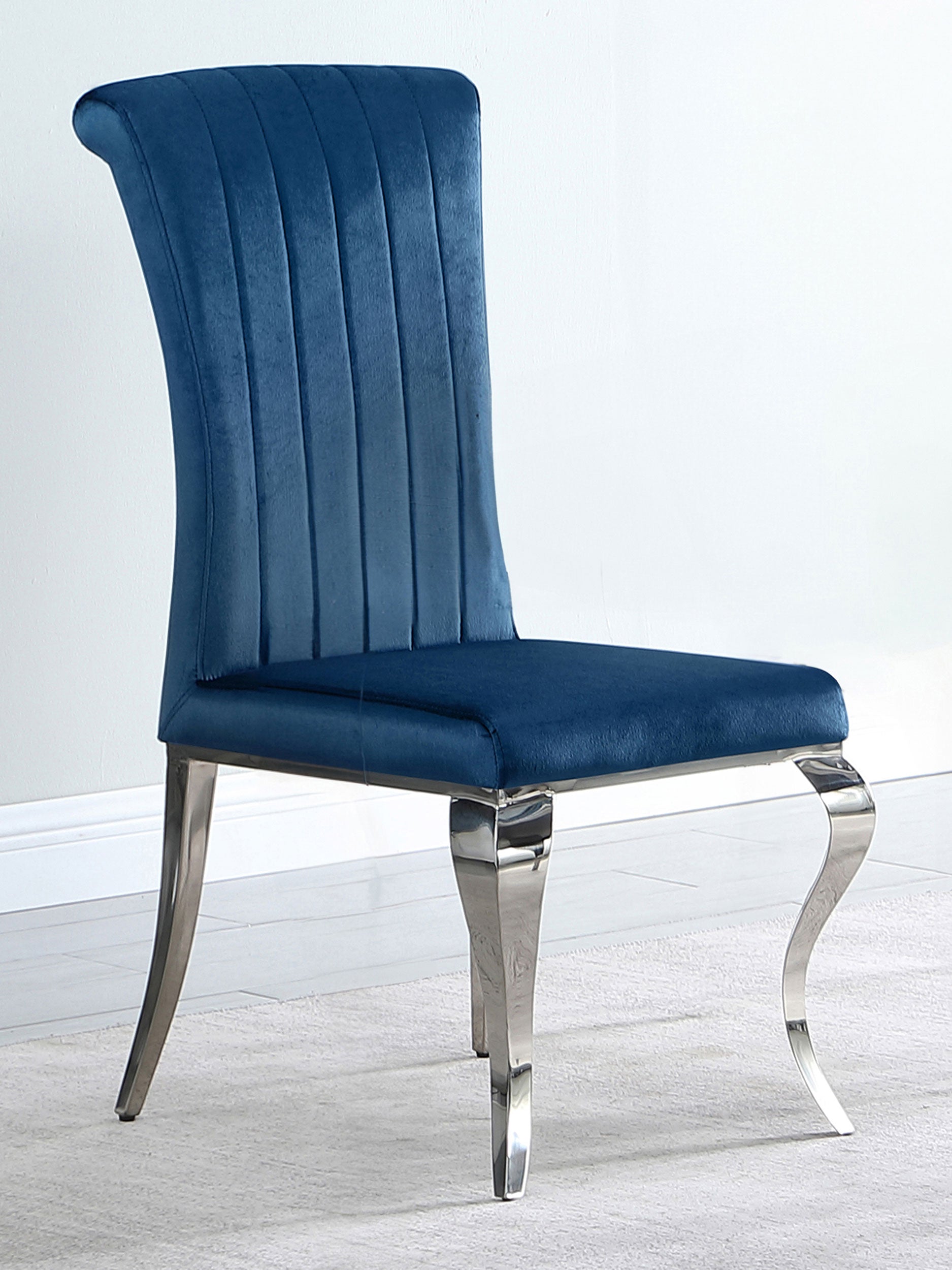 Betty Velvet Upholstered Dining Side Chair Blue (Set of 4) — view 2