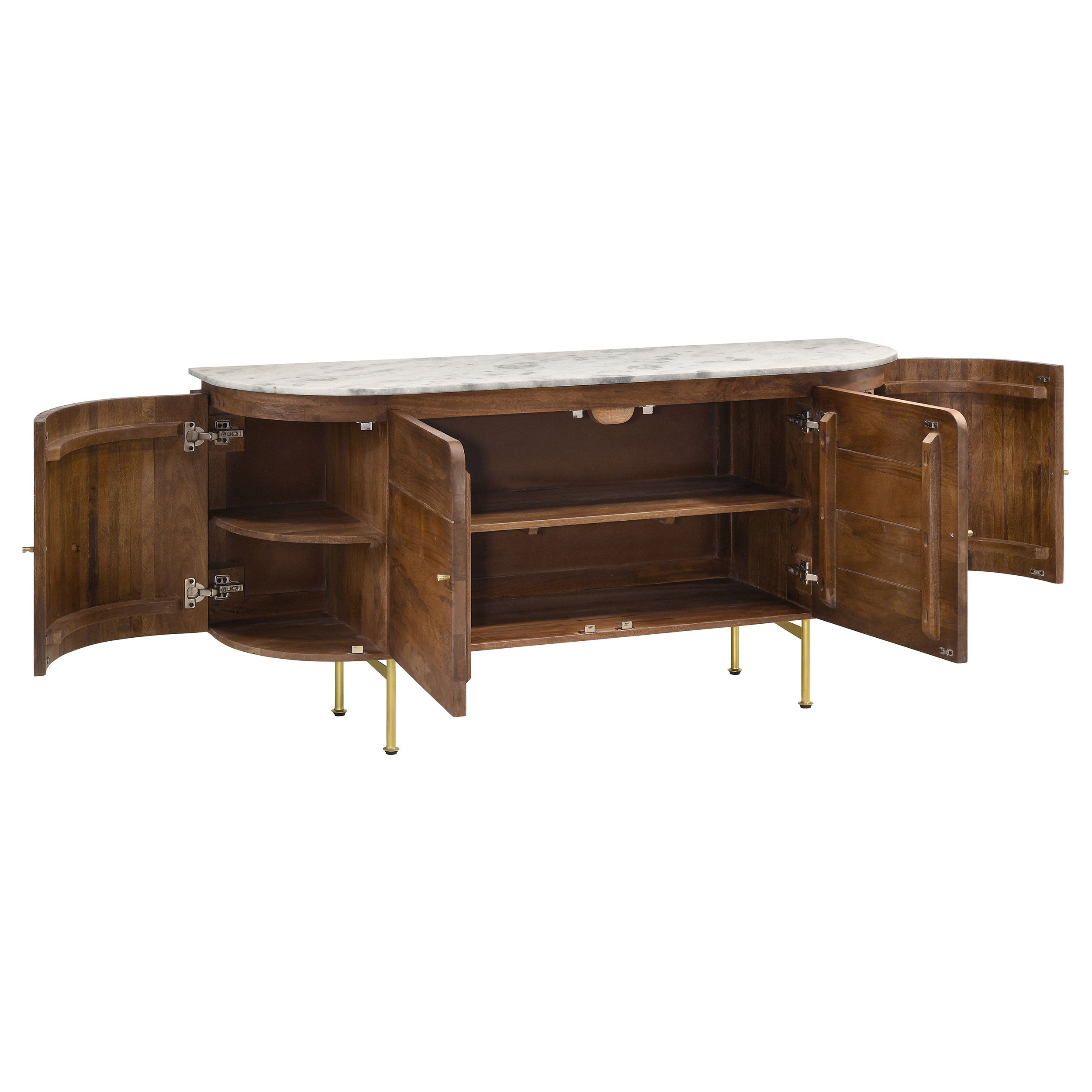 Ortega 4-door Marble Top Sideboard Buffet Cabinet Natural — view 3
