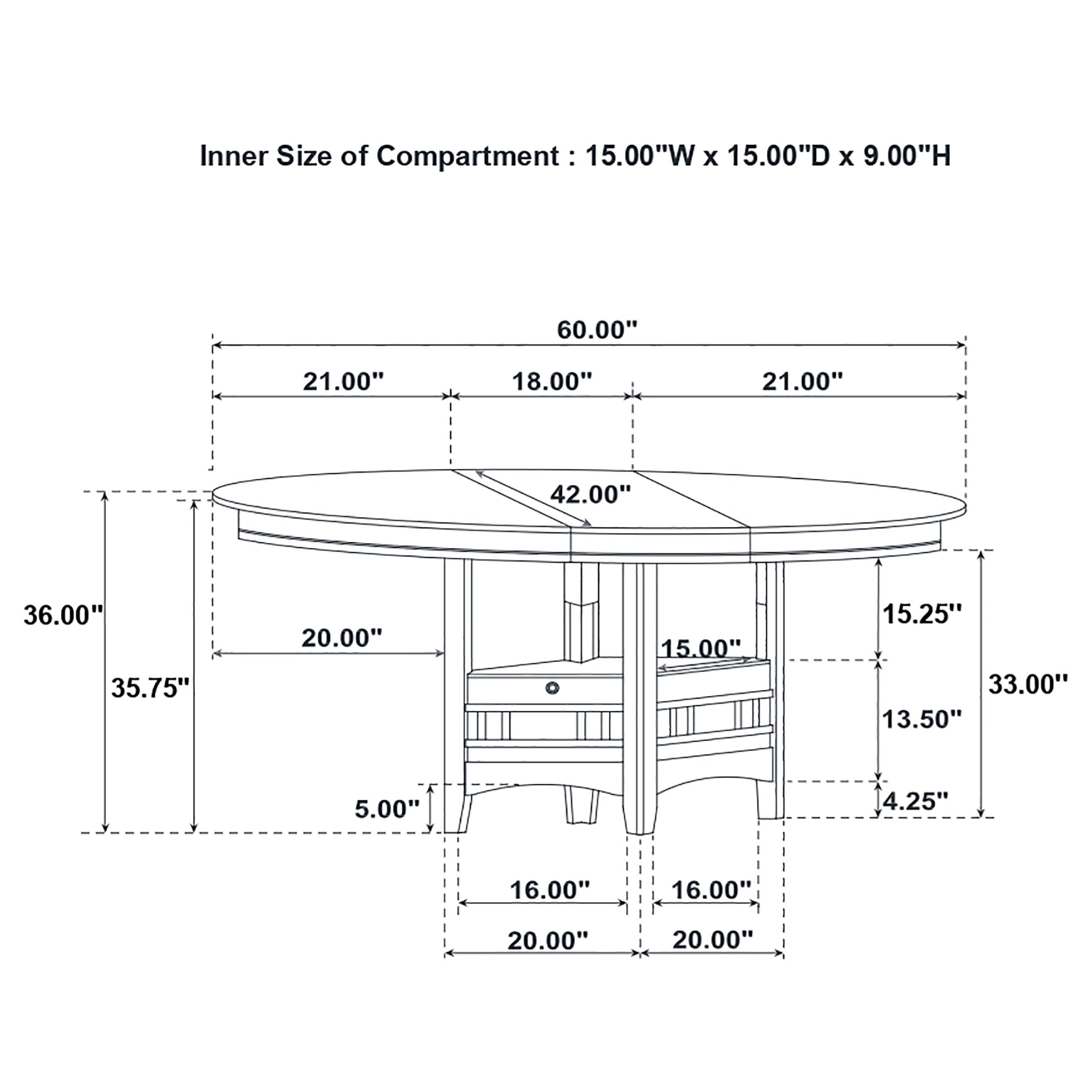 Lavon Oval 60-inch Counter Height Extension Dining Table Chestnut — view 6