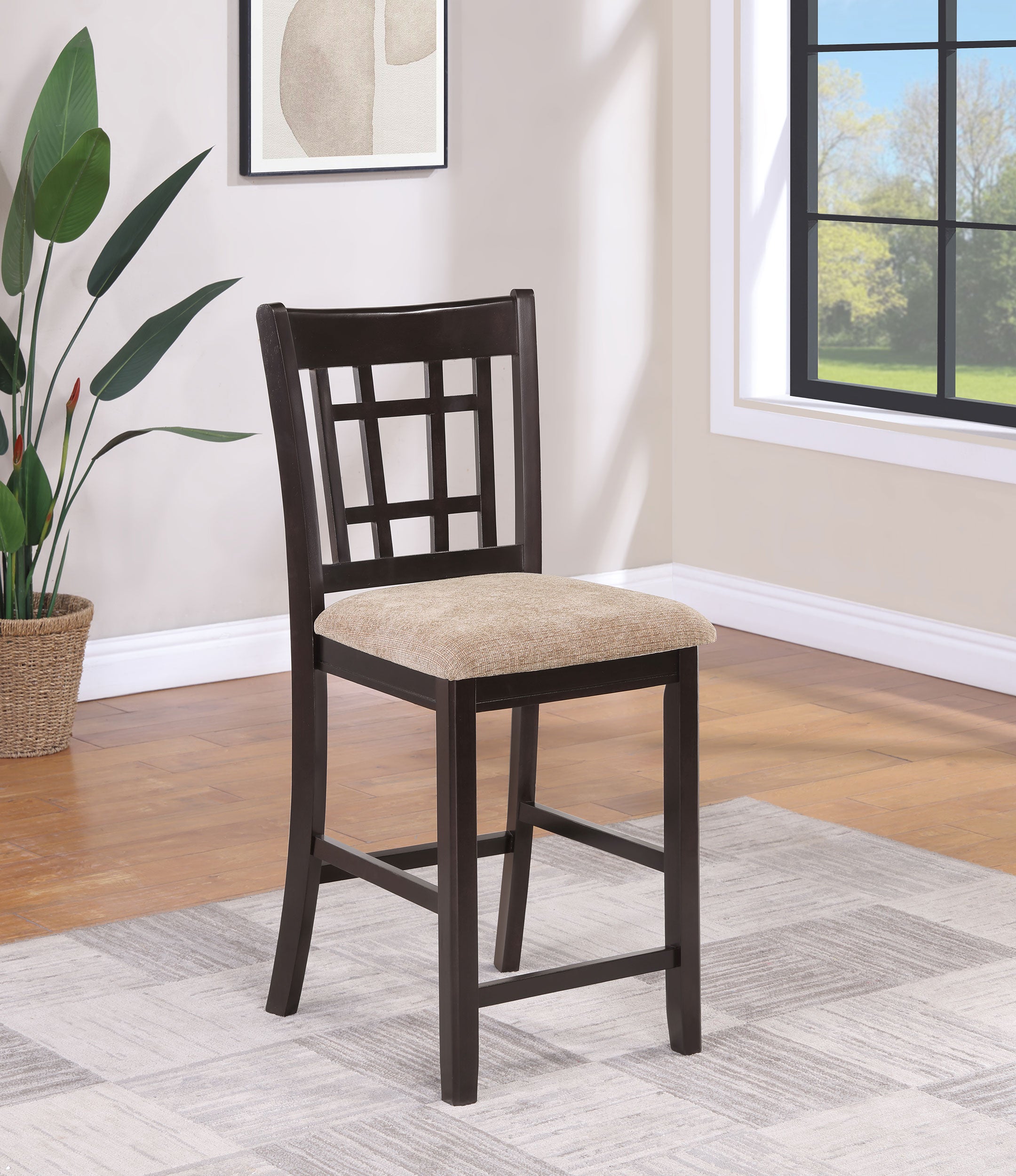 Lavon Wood Counter Height Dining Chair Tan and Espresso (Set of 2) — view 2