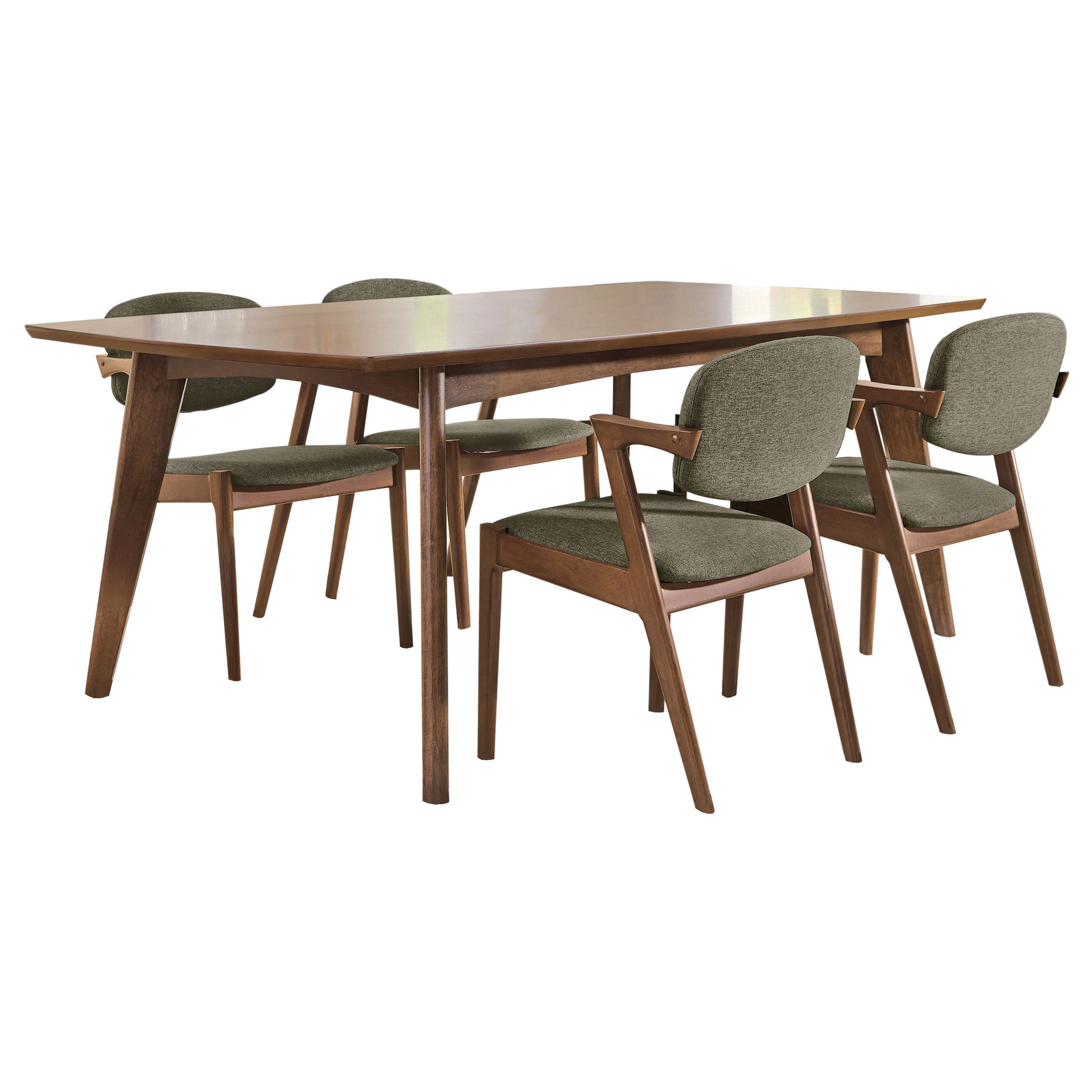 Malone 5-piece Rectangular Dining Table Set Dark Walnut — view 2
