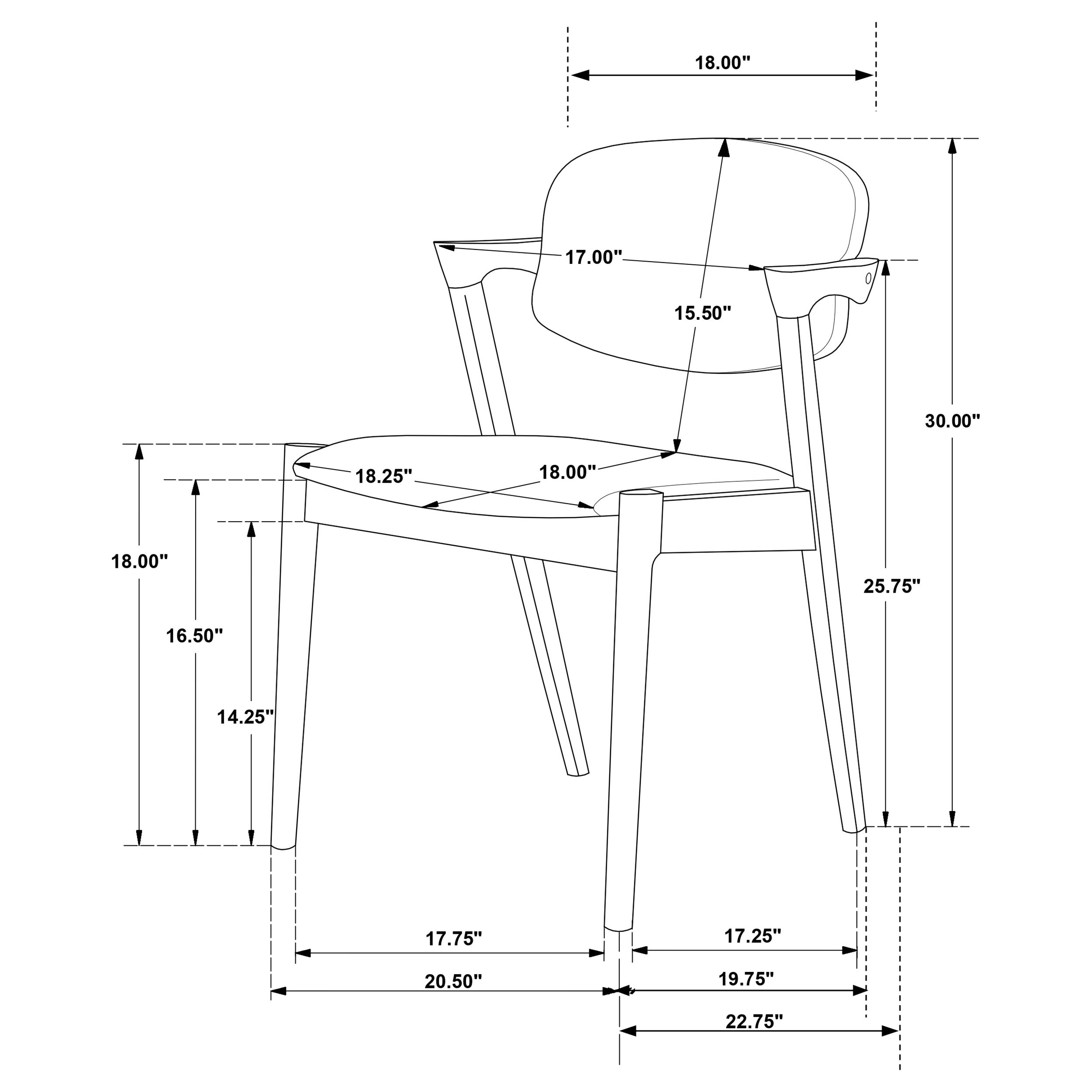 Malone Padded Wood Dining Arm Chair Dark Walnut (Set of 2) — view 13