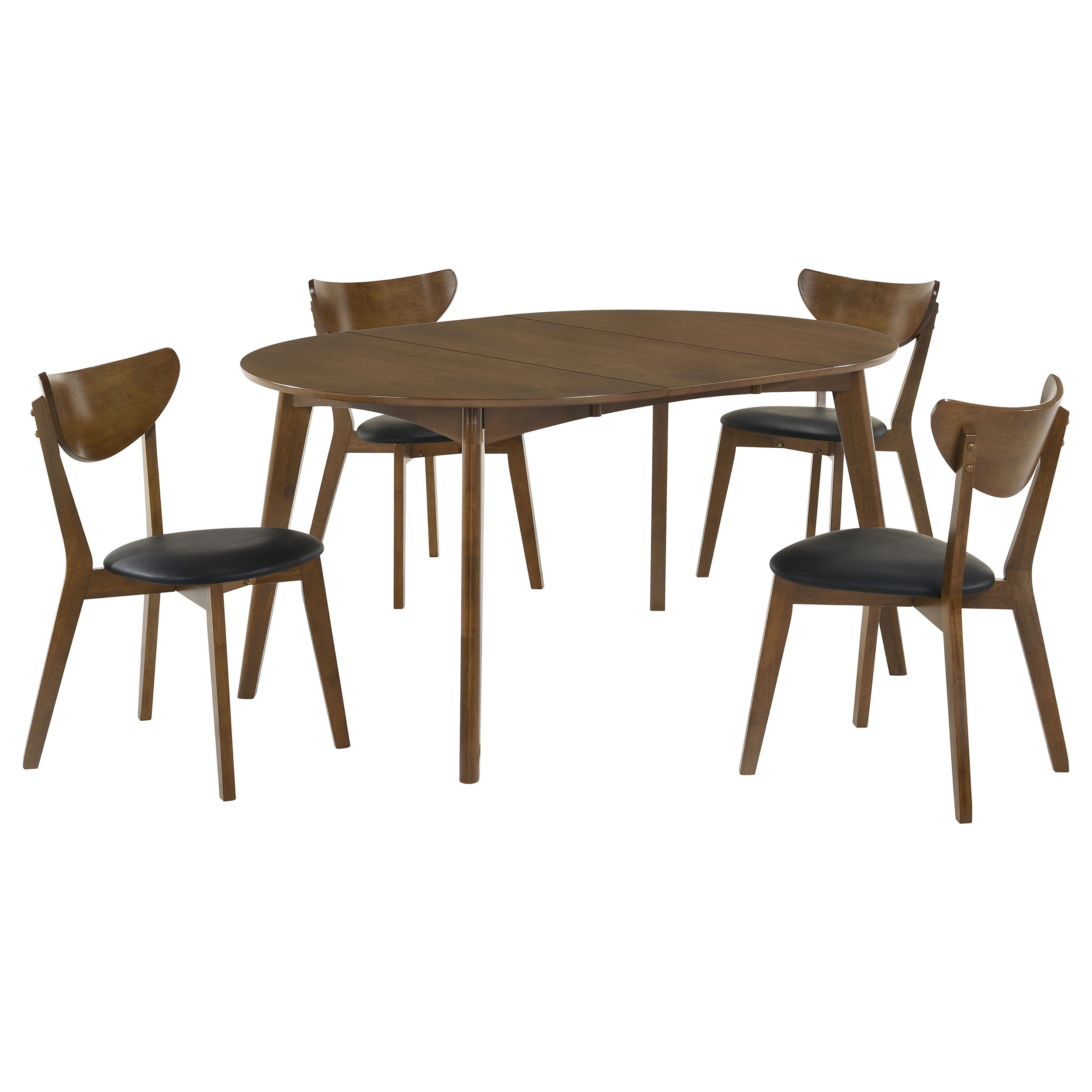 Jedda 5-piece Oval Dining Table Set Dark Walnut — view 2