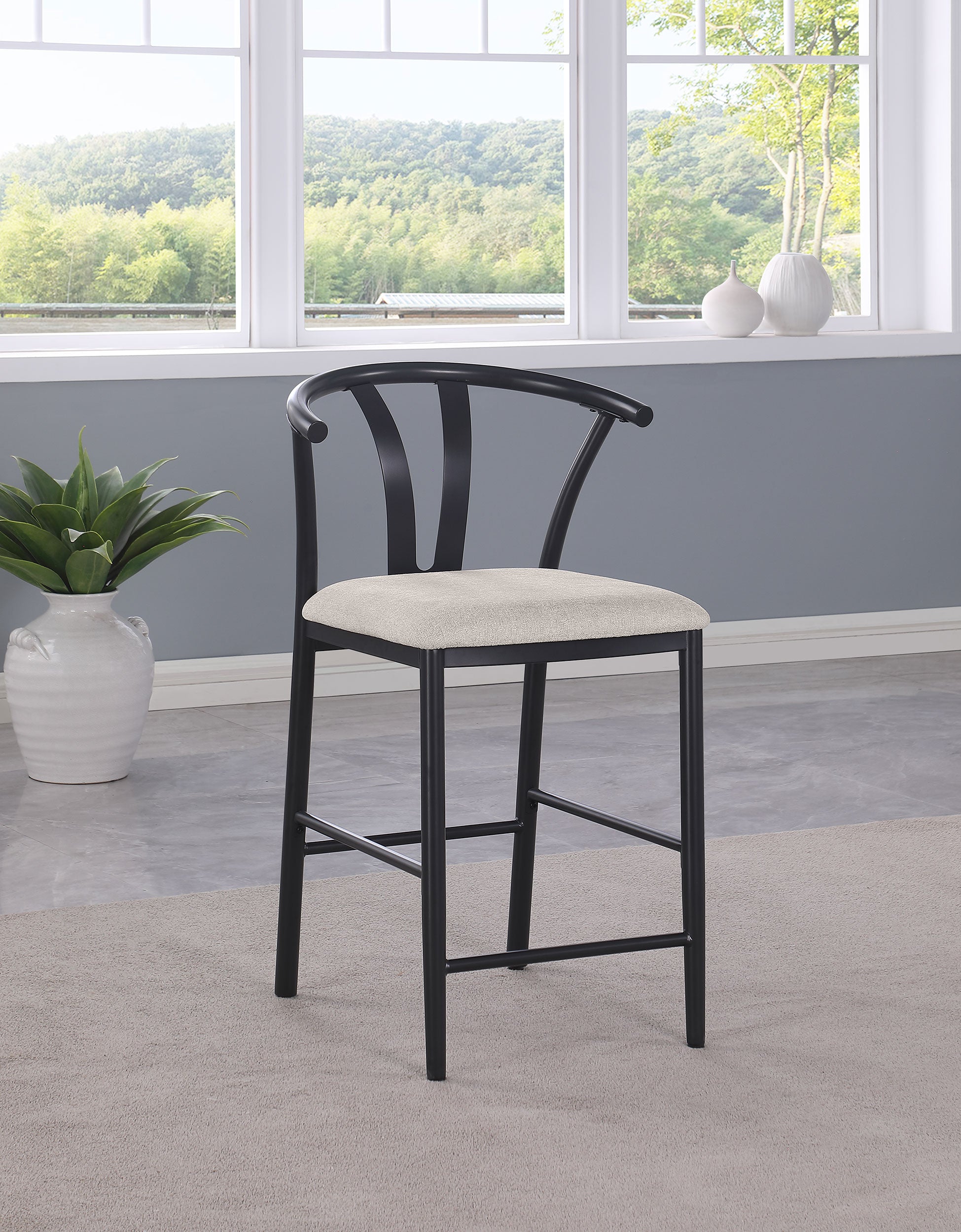 Dolman Counter Height Dining Side Chair Beige (Set of 2) — view 2