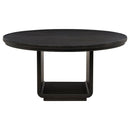 Leandro - 7 Piece Round Dining Table Set - Burnished Black