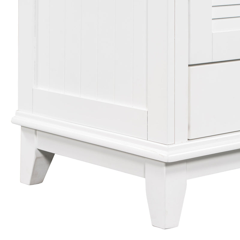 Bathroom Vanity With Sink, Bathroom Cabinet With Two Doors And One Drawer, White