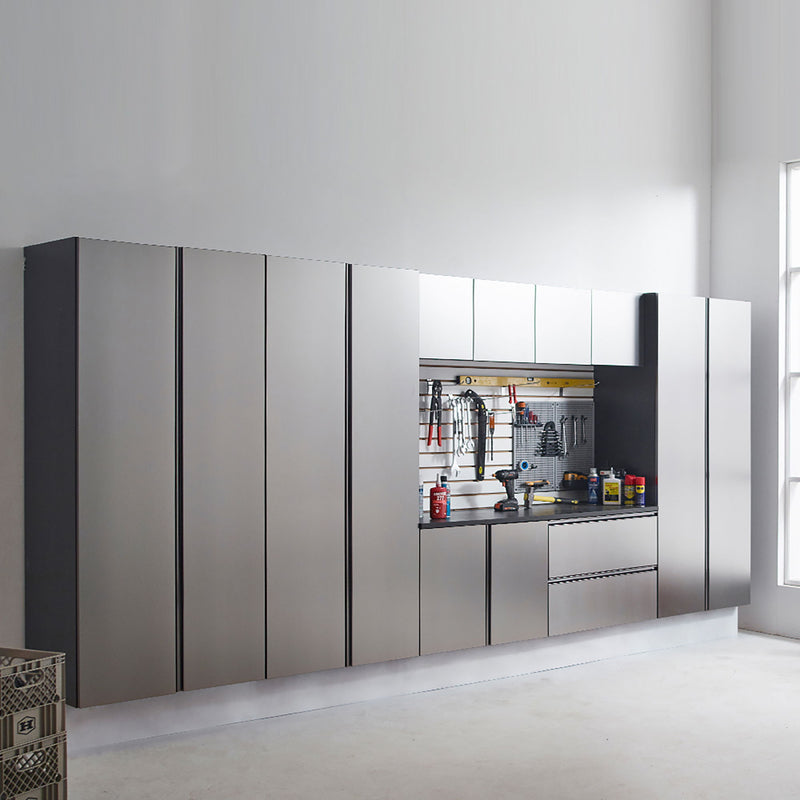 Nova Series - Wood Base Door Wall Mounted Garage Cabinet Soft Closing Water Resistant - Dark Gray