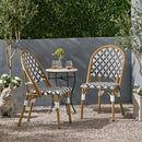 Chic French Bistro Chair With Durable Rattan And Aluminum Frame