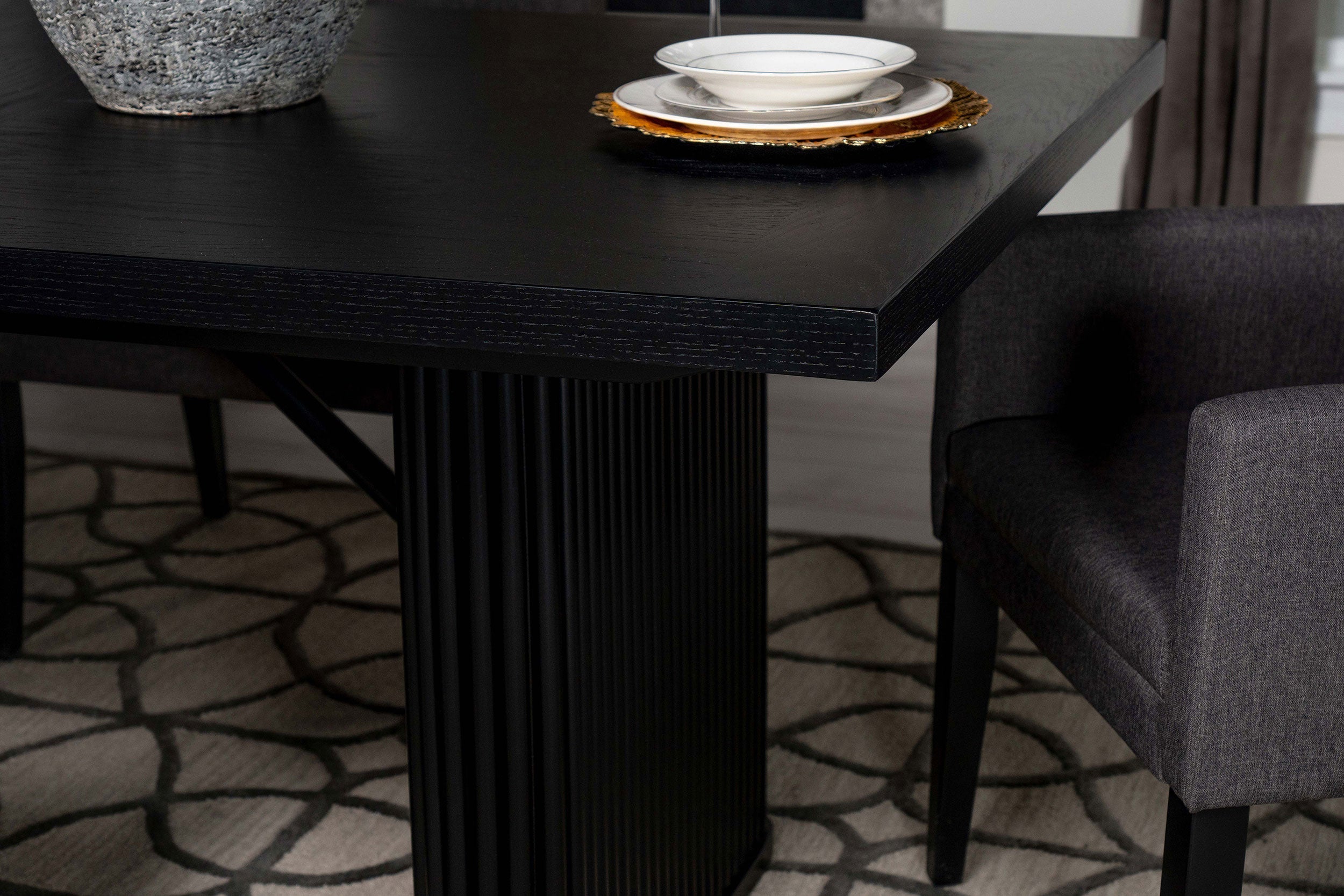Catherine Rectangular 84-inch Wood Dining Table Black — view 8