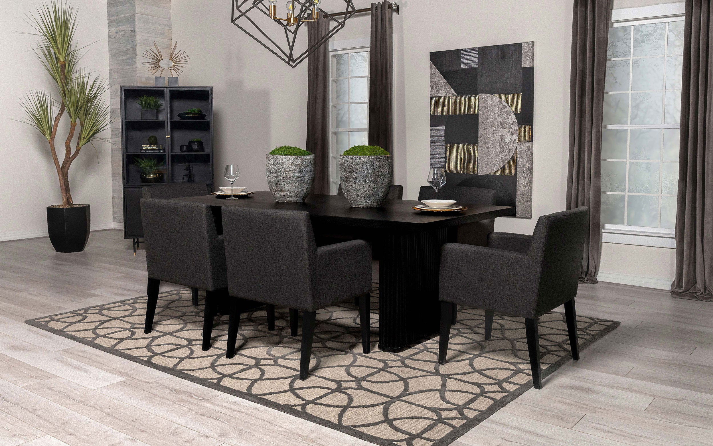 Catherine Rectangular 84-inch Wood Dining Table Black — view 10