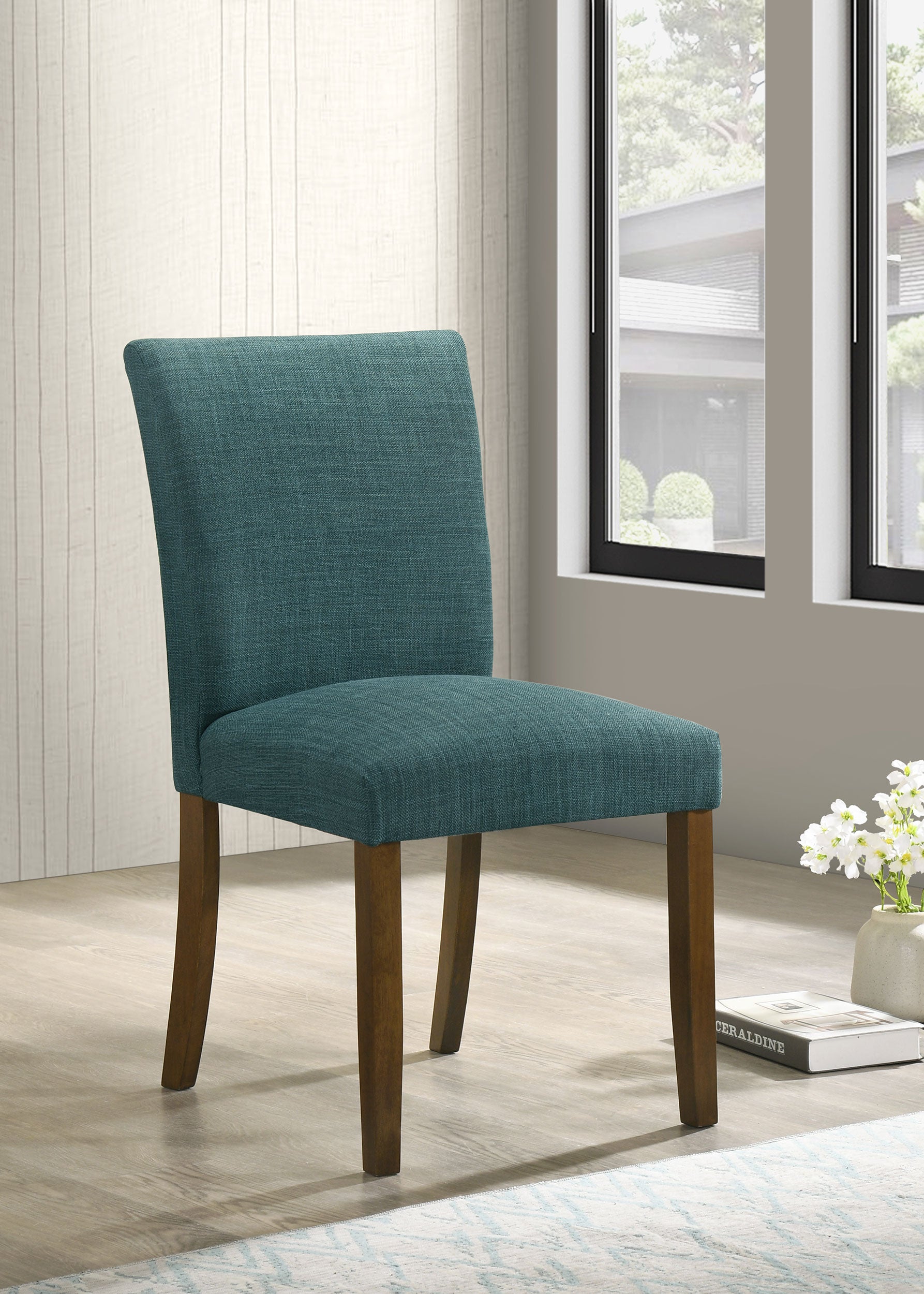 Paxton Upholstered Dining Side Chair Teal Blue (Set of 2) — view 2