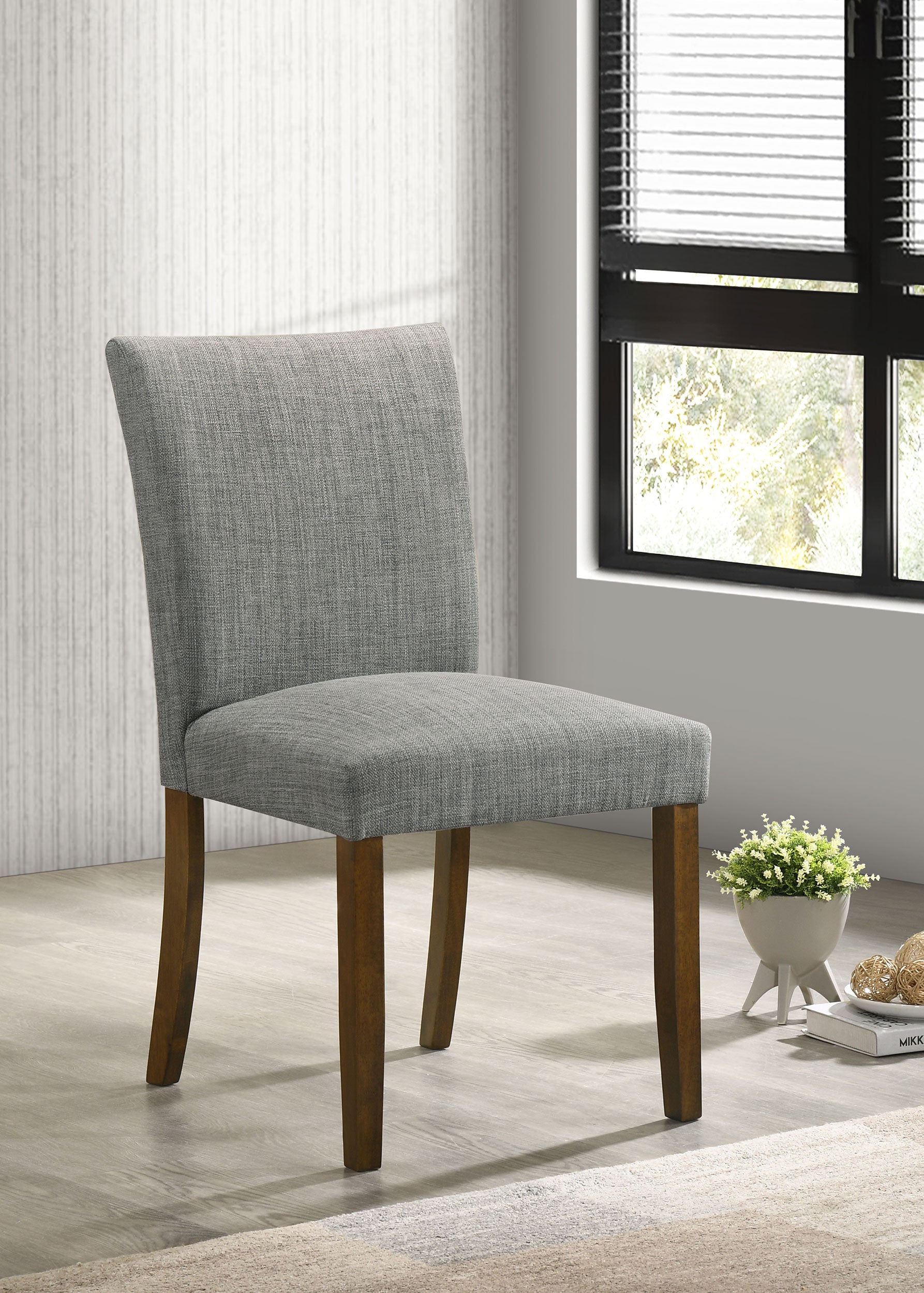 Paxton Upholstered Dining Side Chair Grey (Set of 2) — view 2