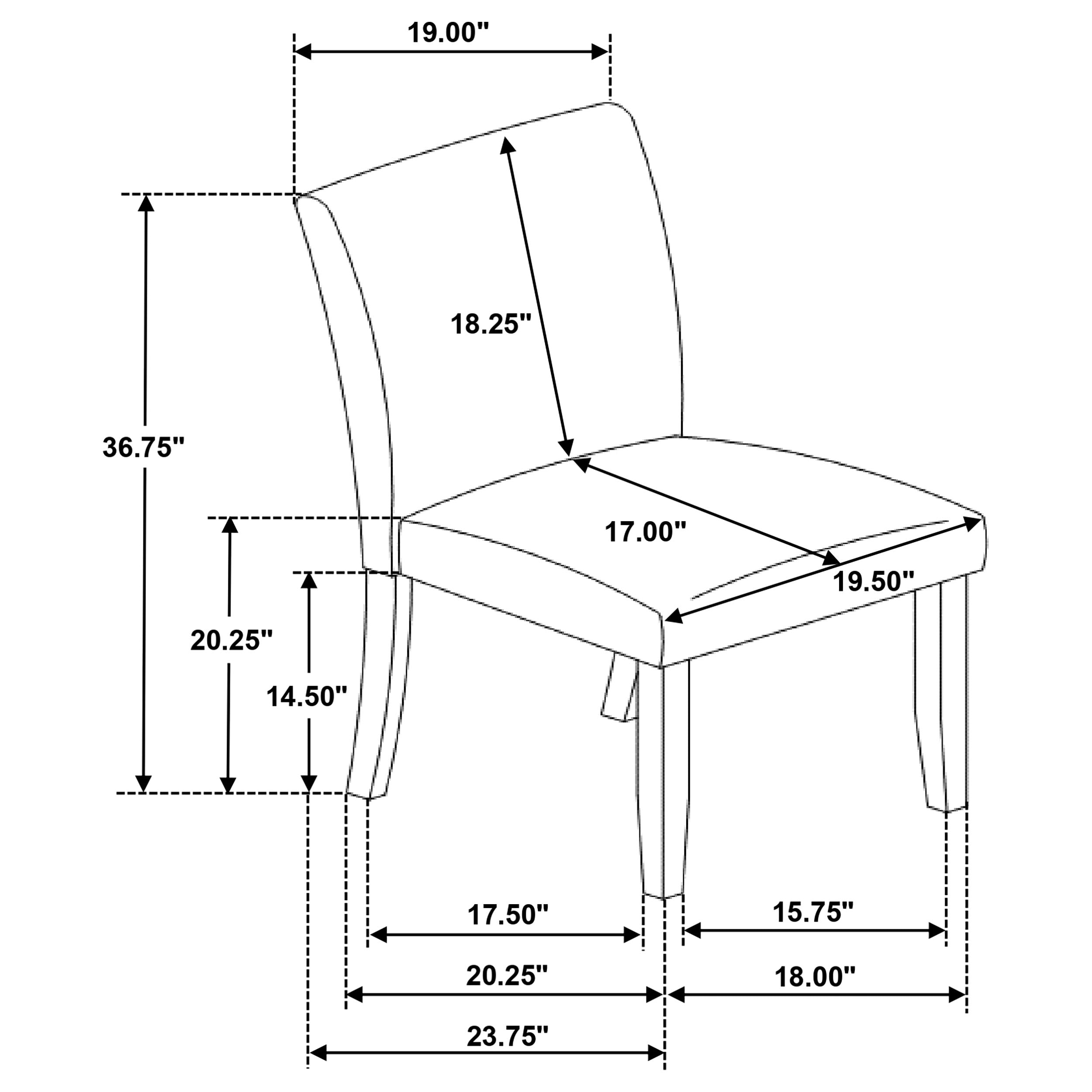 Paxton Upholstered Dining Side Chair Grey (Set of 2) — view 13