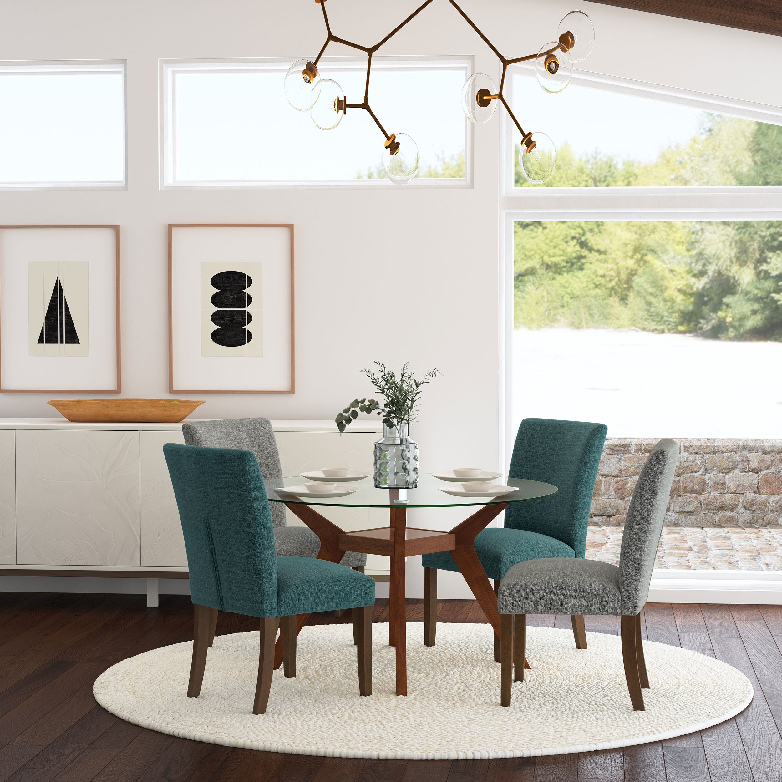 Paxton Upholstered Dining Side Chair Grey (Set of 2) — view 14
