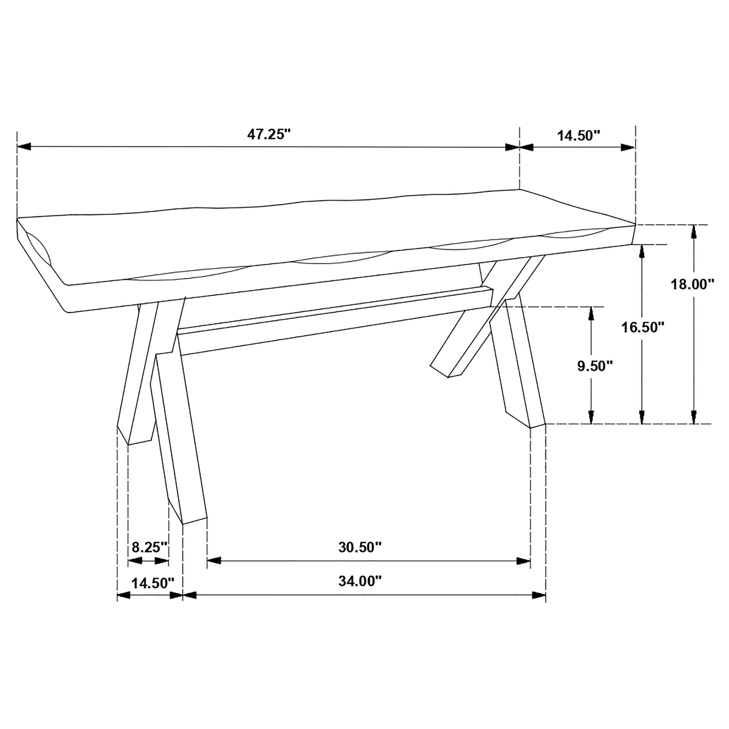 Alston 47-inch Solid Wood Dining Bench Knotty Nutmeg — view 6