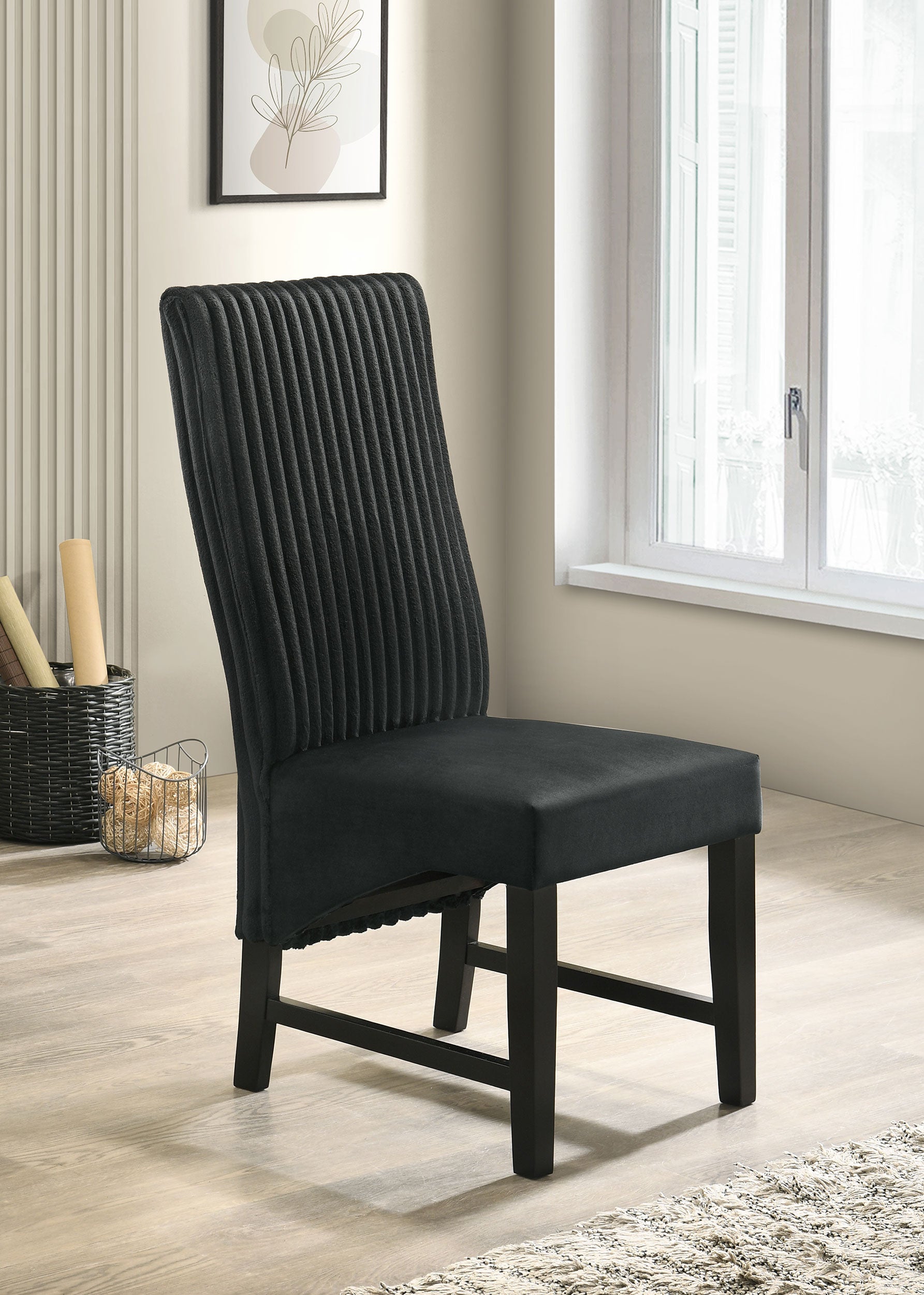 Barrand Upholstered Dining Side Chair Black (Set of 2) — view 2