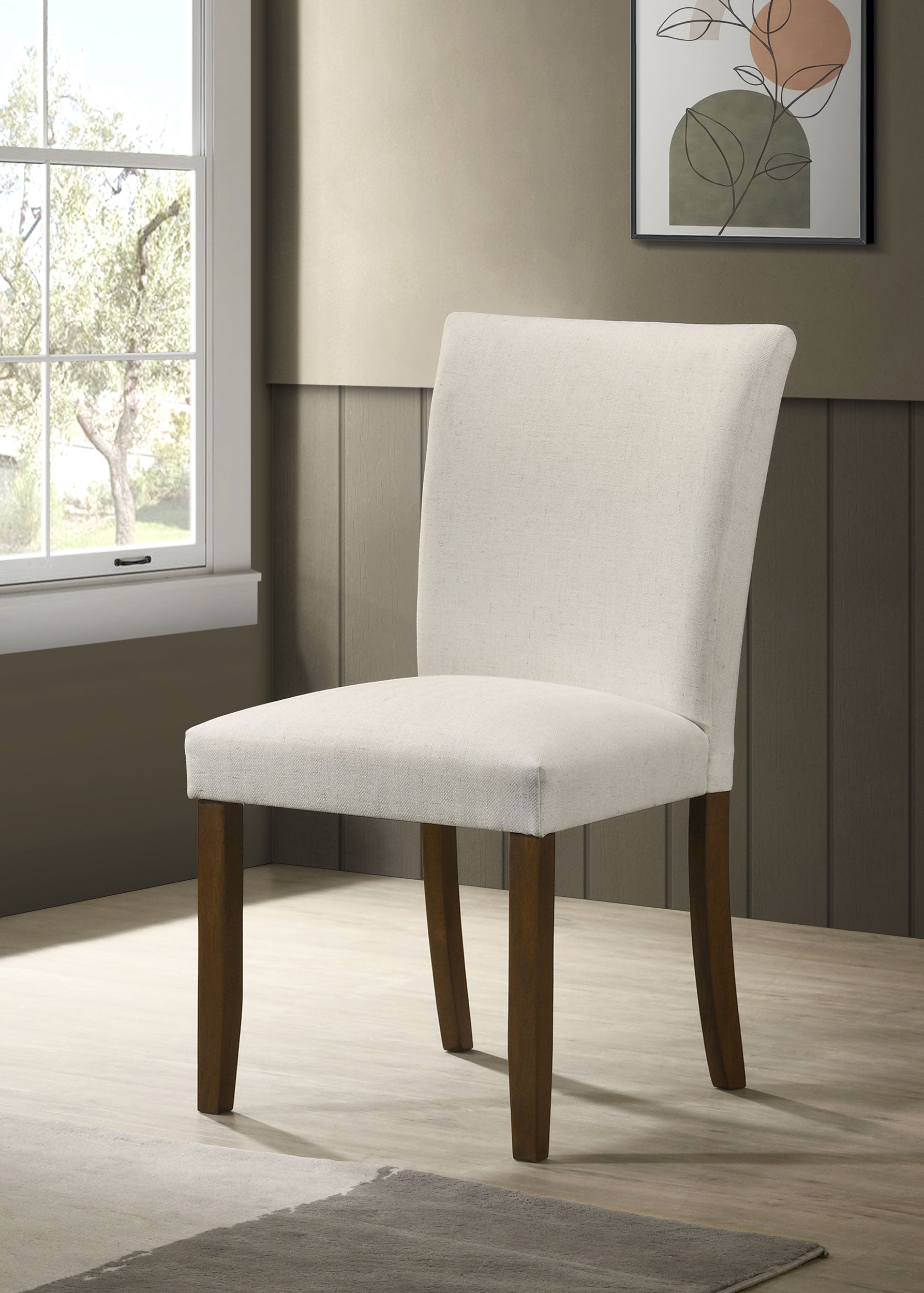 Paxton Upholstered Dining Side Chair Beige (Set of 2) — view 2