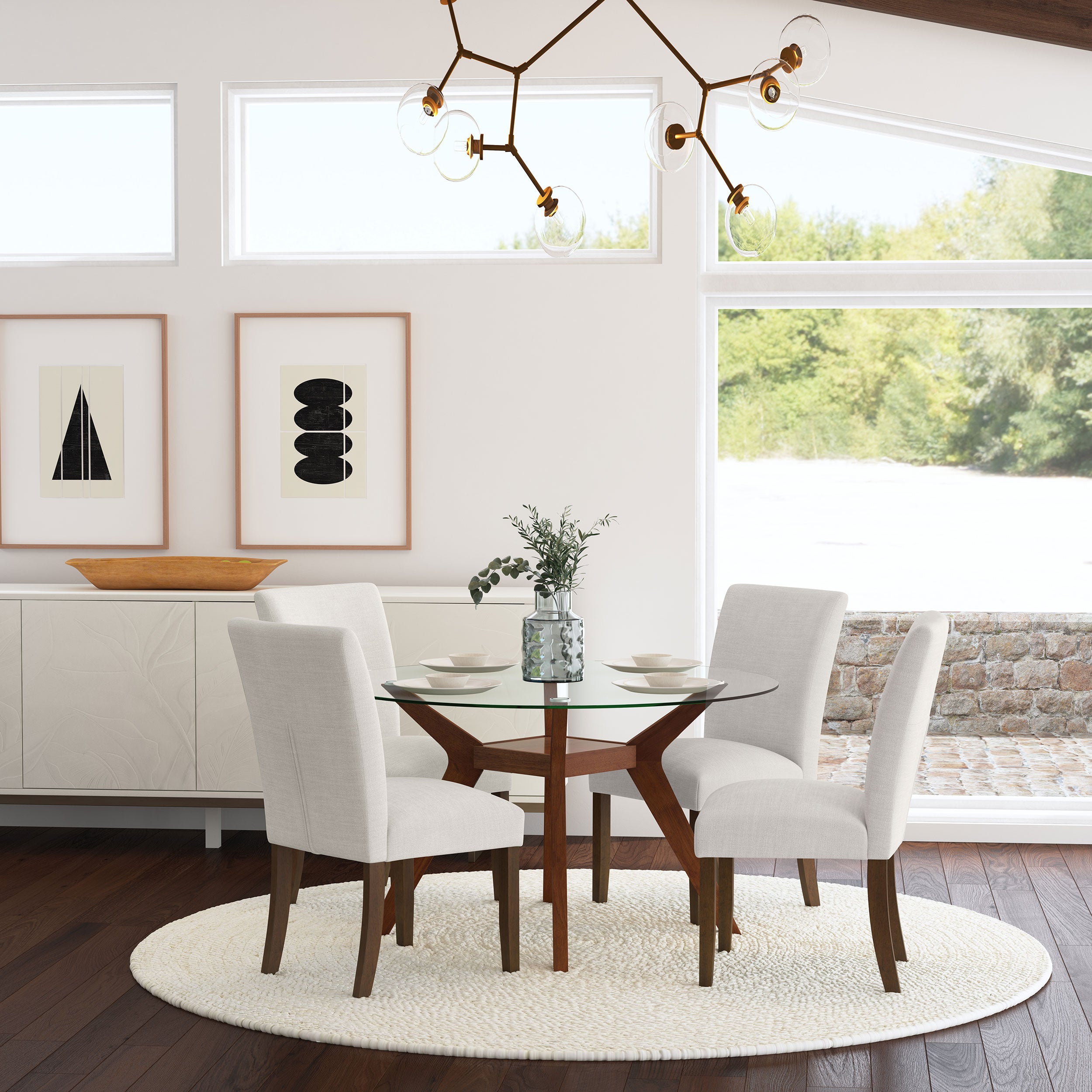 Paxton Upholstered Dining Side Chair Beige (Set of 2) — view 14