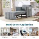 Upholstered Convertible Sleeper Sofa With 5 Position Backrest, Side Pockets, Storage