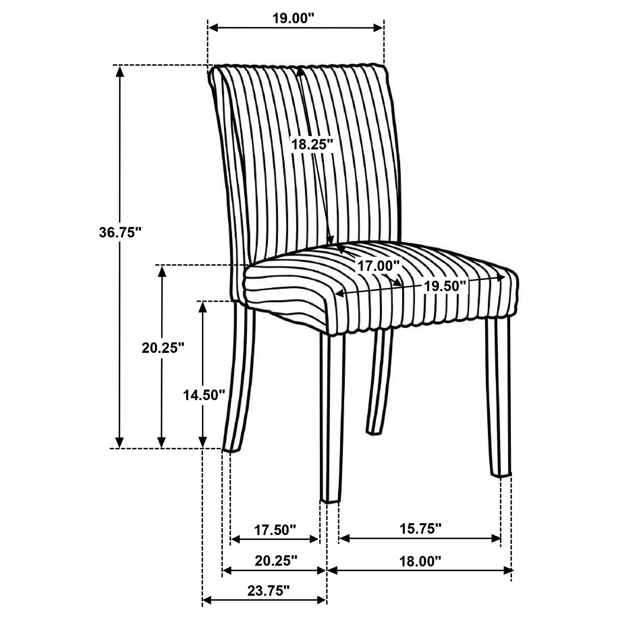 Dermott Upholstered Parson Dining Side Chair Cream (Set of 2) — view 11