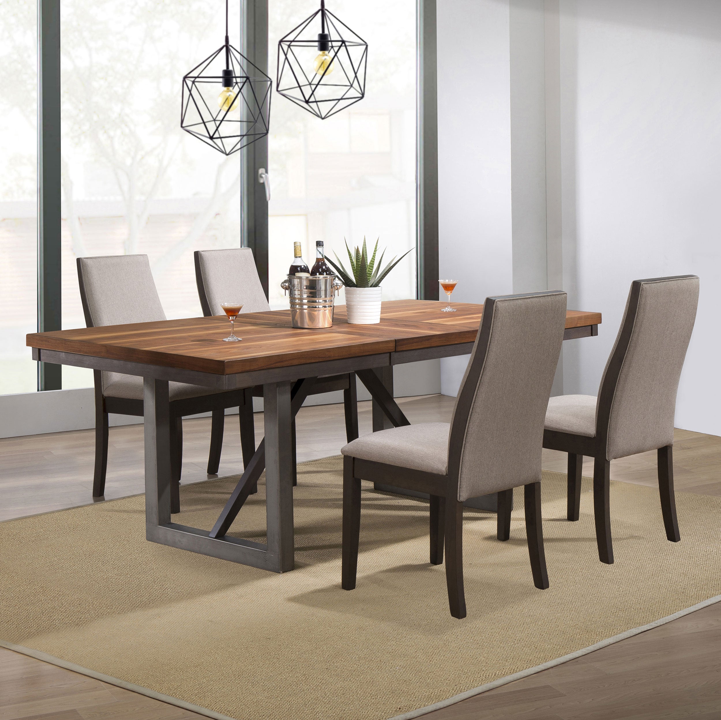 Spring Creek 5-piece Rectangular Dining Table Set Taupe — view 1