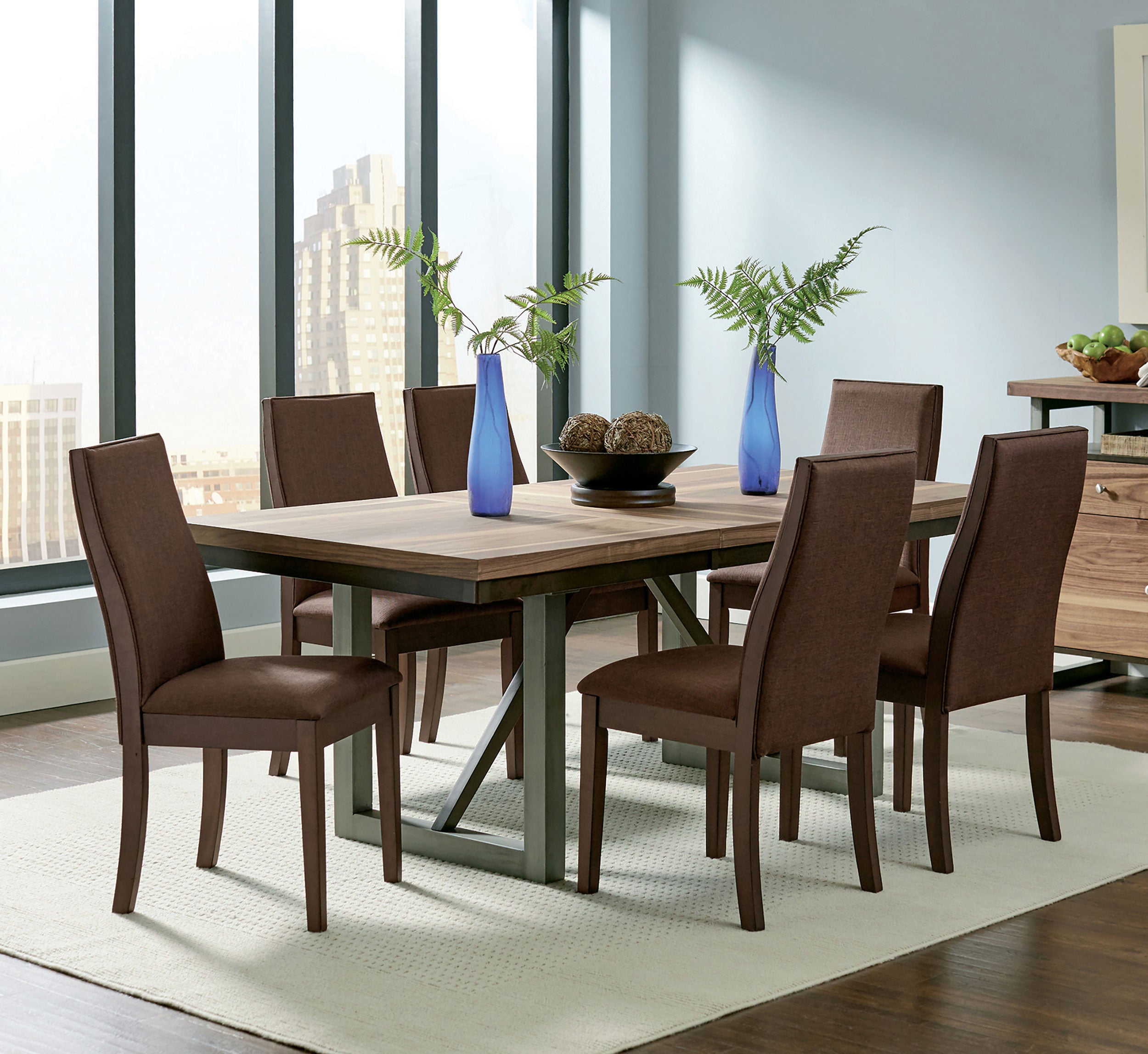Spring Creek 7-piece Rectangular Dining Table Set Chocolate — view 1