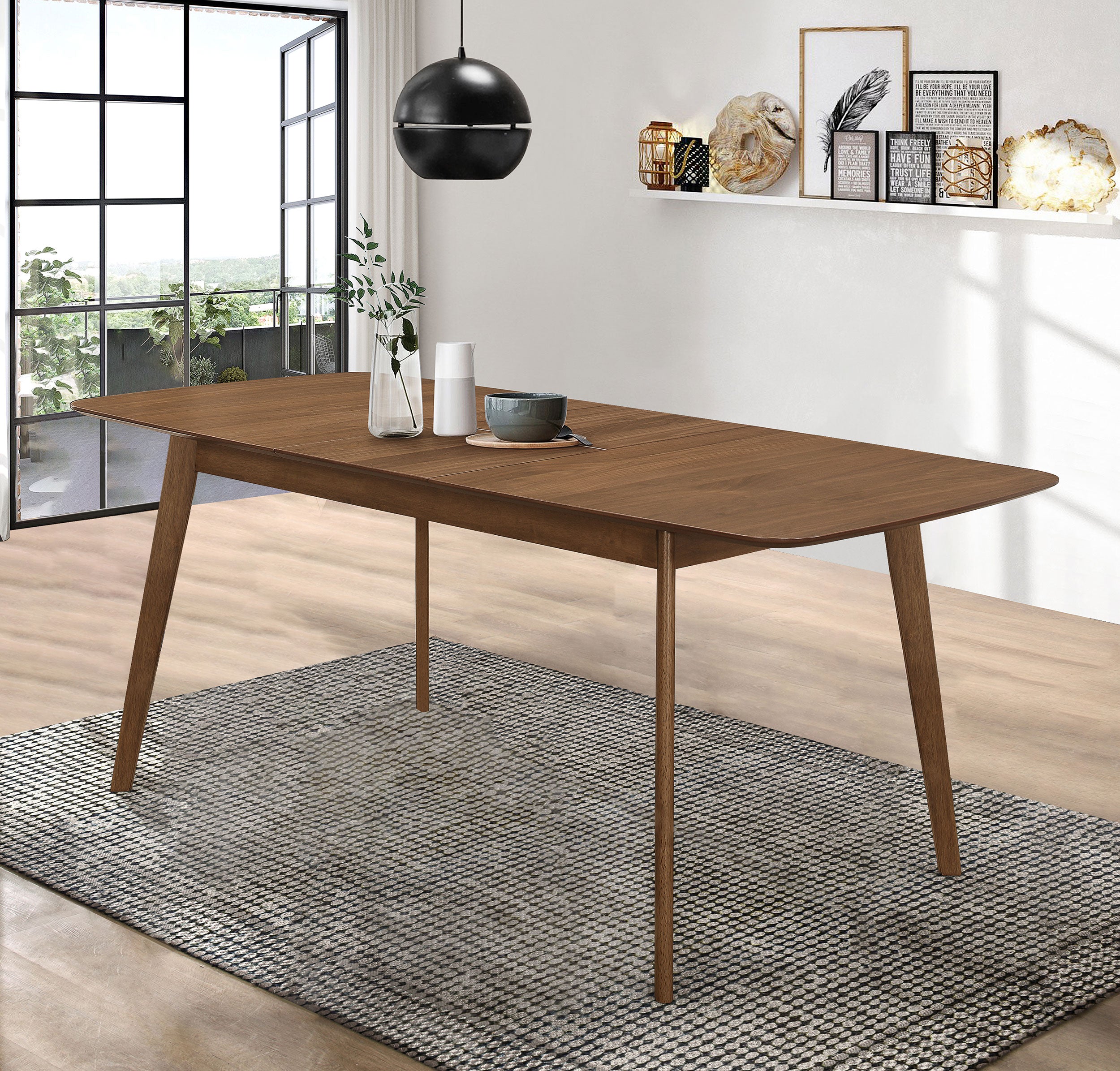 Redbridge 75-inch Extension Leaf Dining Table Natural Walnut — view 2