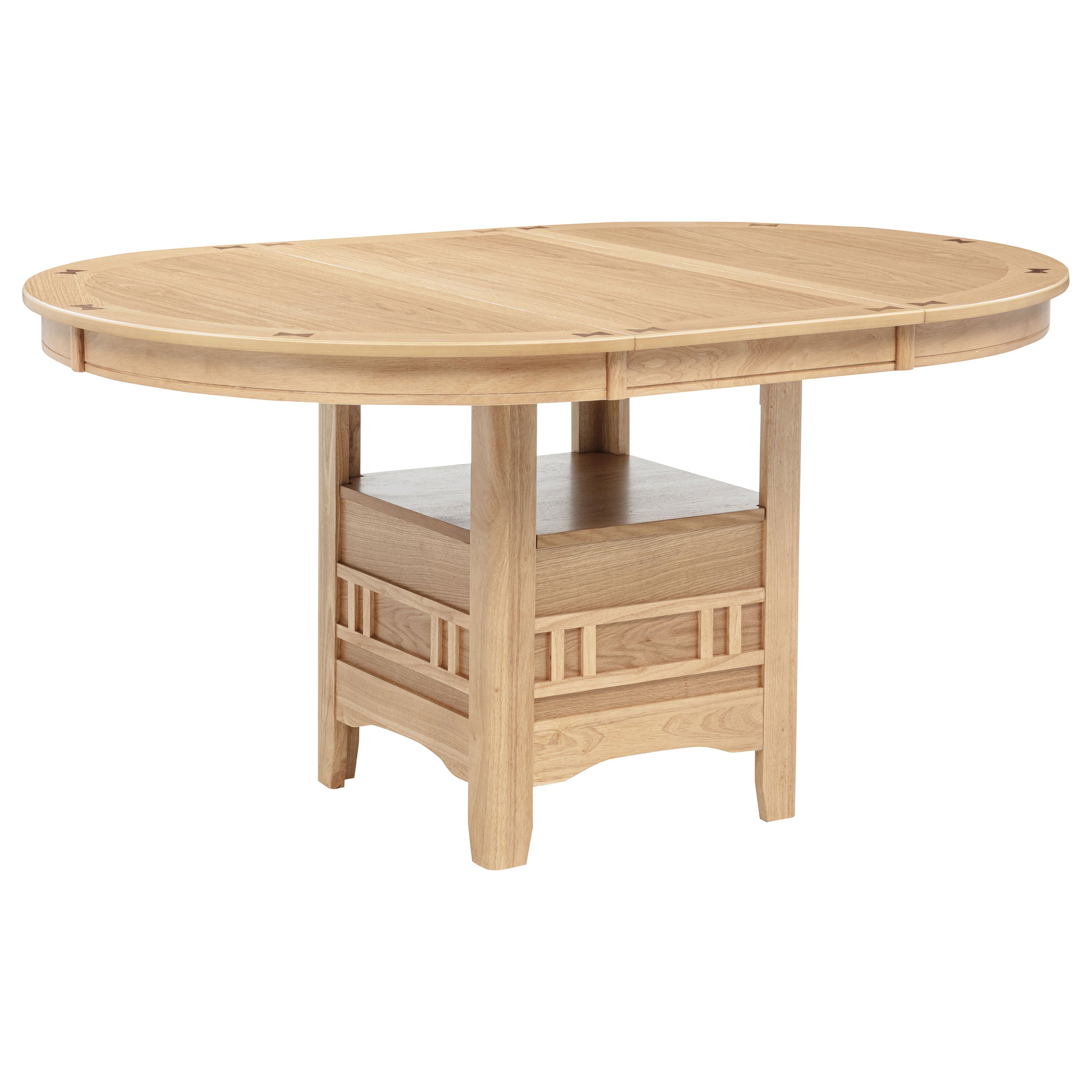 Lavon 5-piece Oval Extension Leaf Dining Set Light Oak — view 7