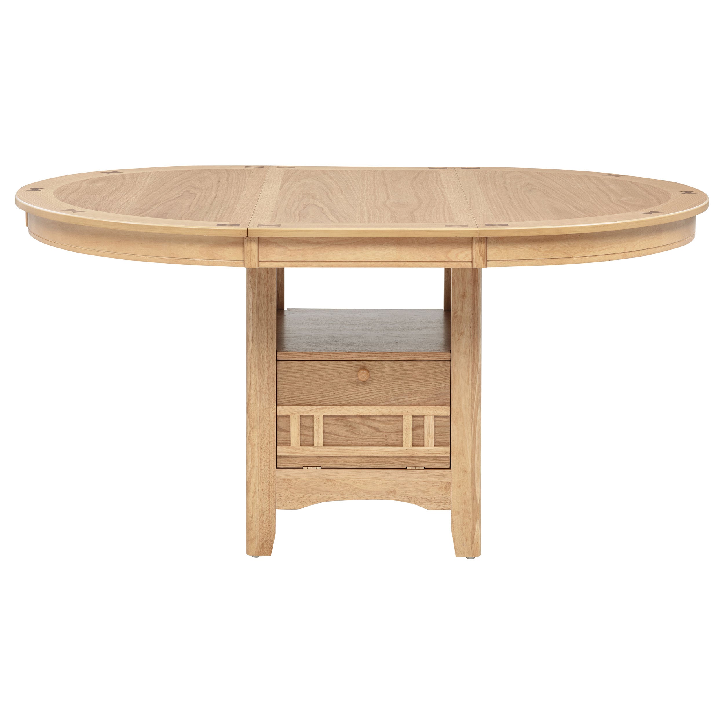 Lavon Oval 60-inch Wood Extension Leaf Dining Table Light Oak — view 5