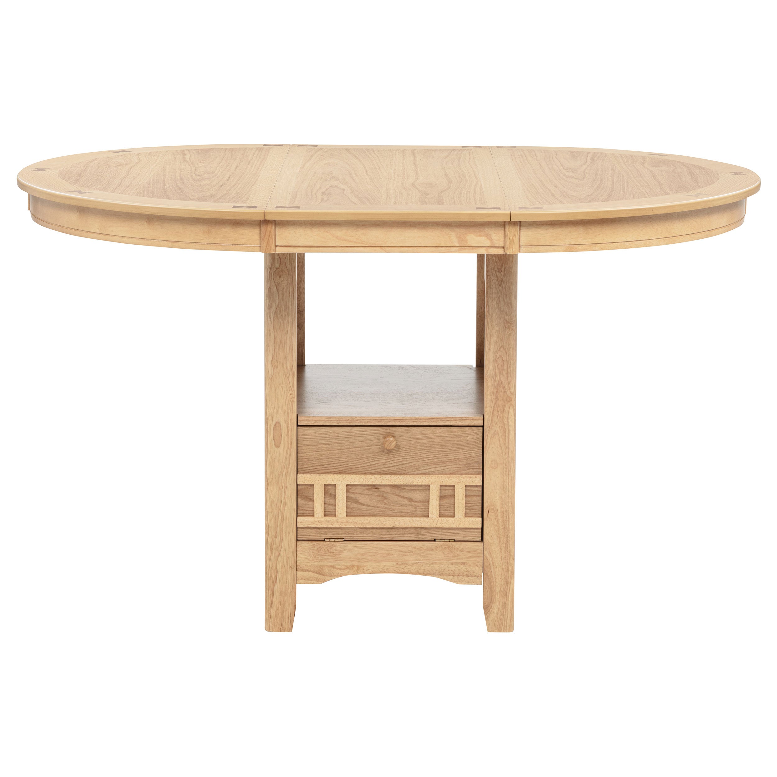 Lavon Oval 60-inch Counter Height Extension Dining Table Light Oak — view 5
