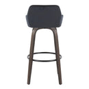 Daniella - Contemporary Fixed Height, Barstool With Swivel With Round Footrest (Set of 2)