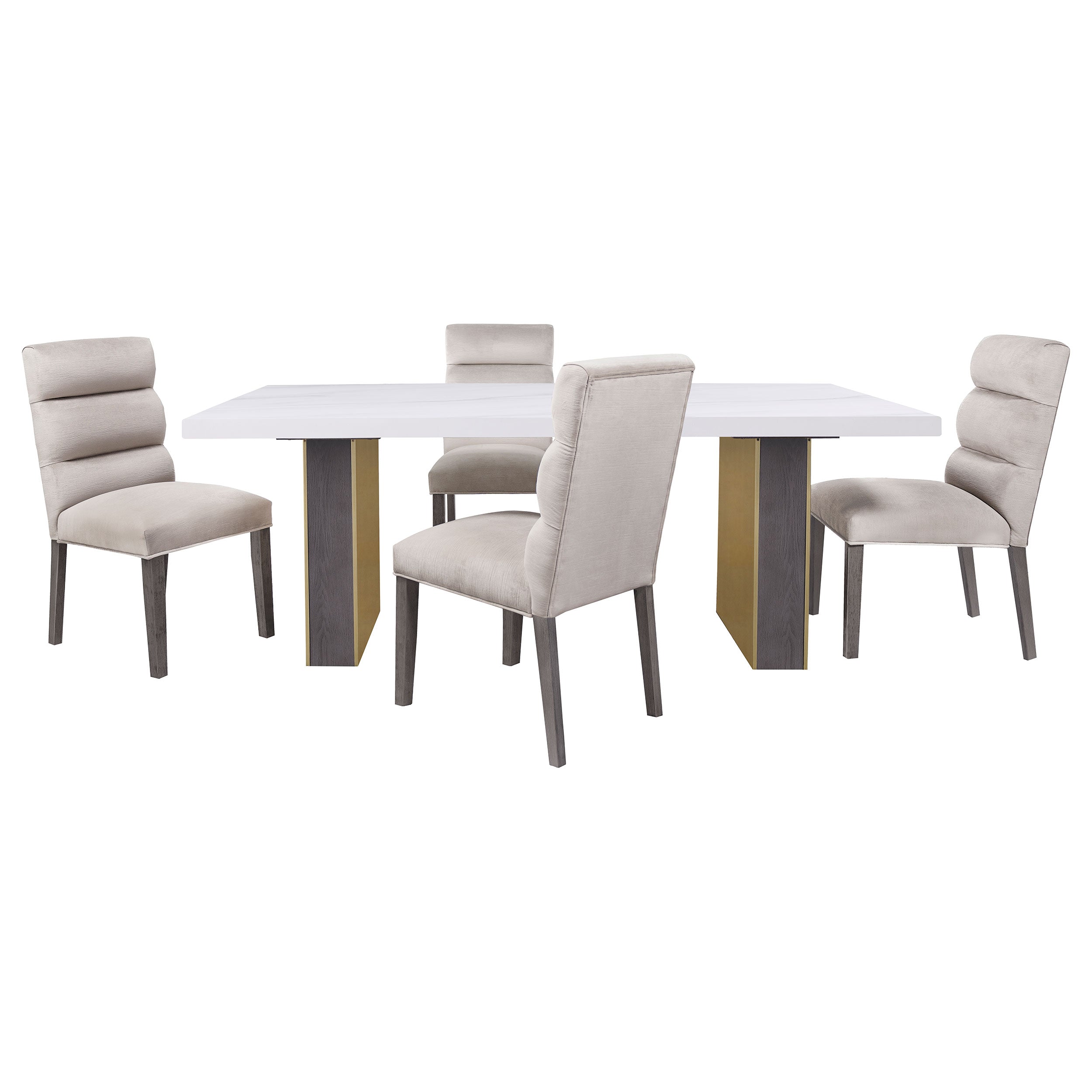 Carla Velvet Upholstered Dining Side Chair Stone (Set of 2) — view 13