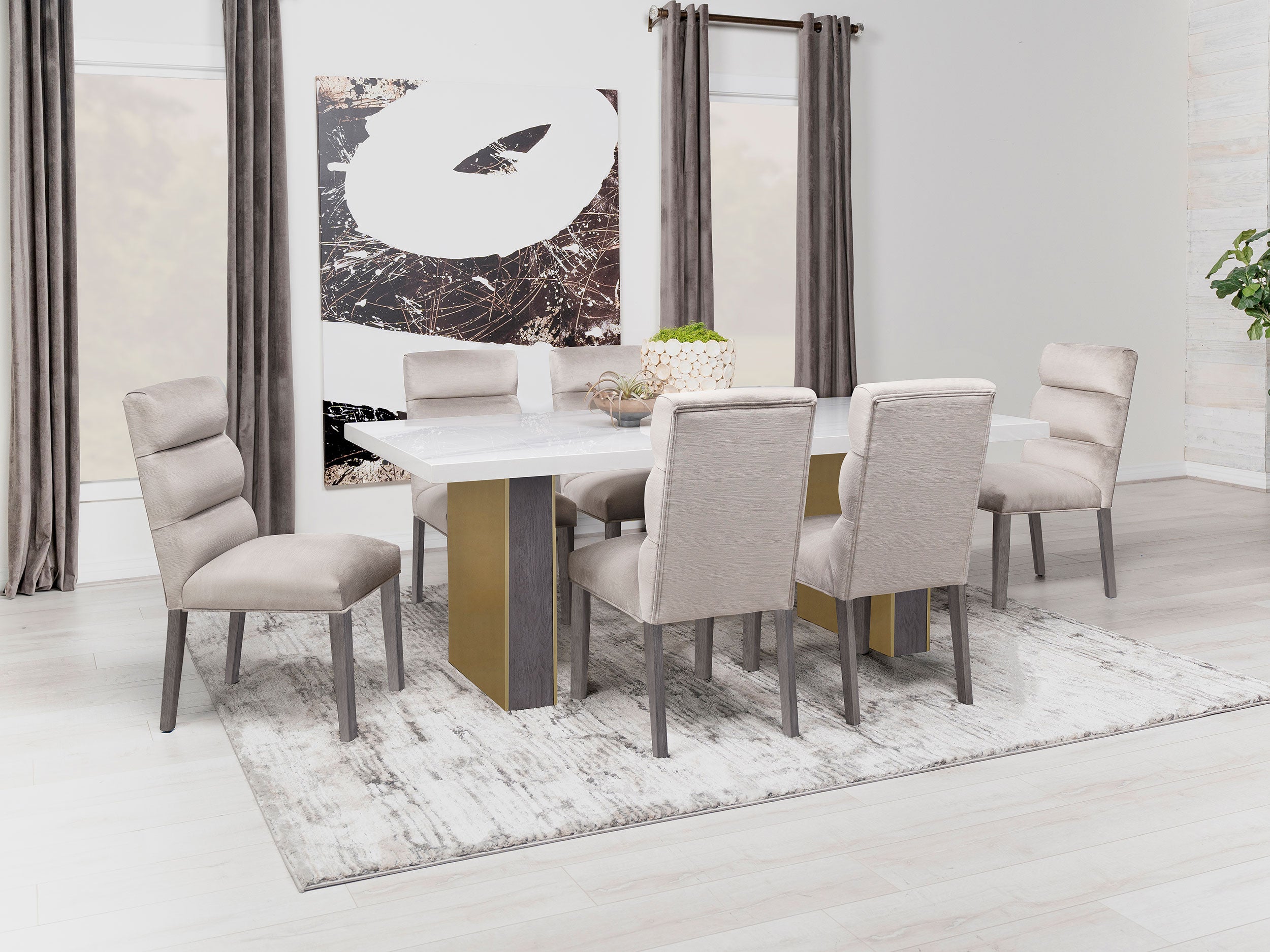 Carla Velvet Upholstered Dining Side Chair Stone (Set of 2) — view 19