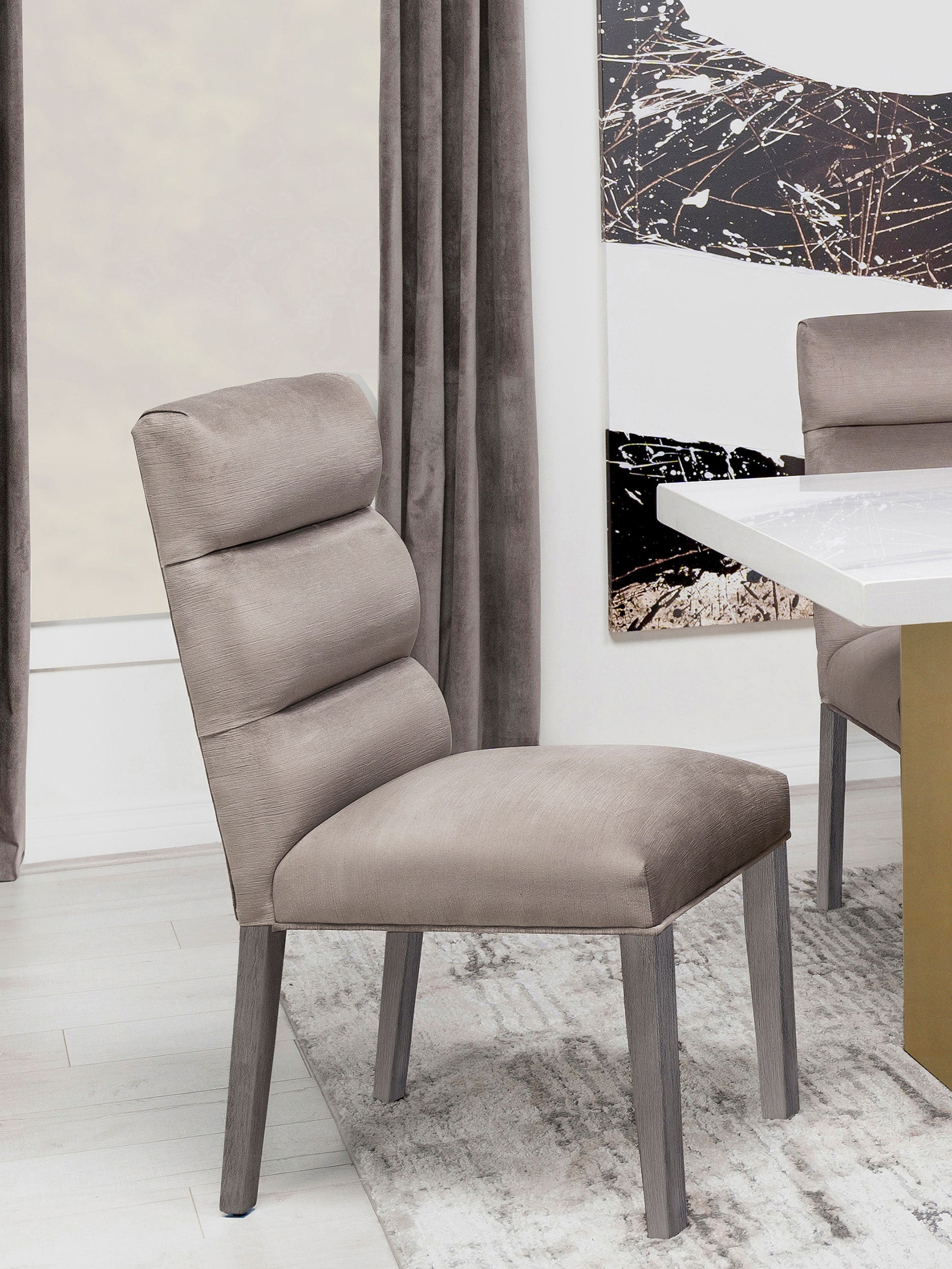 Carla Velvet Upholstered Dining Side Chair Ash (Set of 2) — view 2